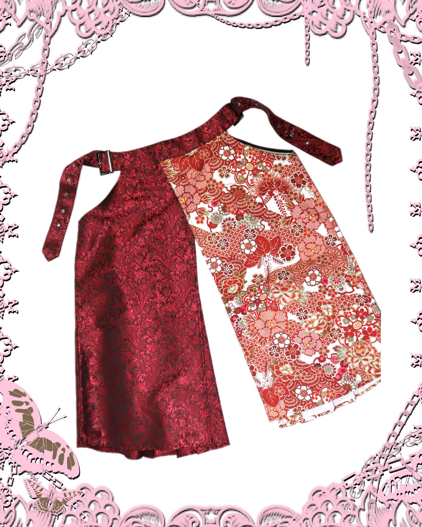 Qutie Frash Red Floral Kimono 5P Set