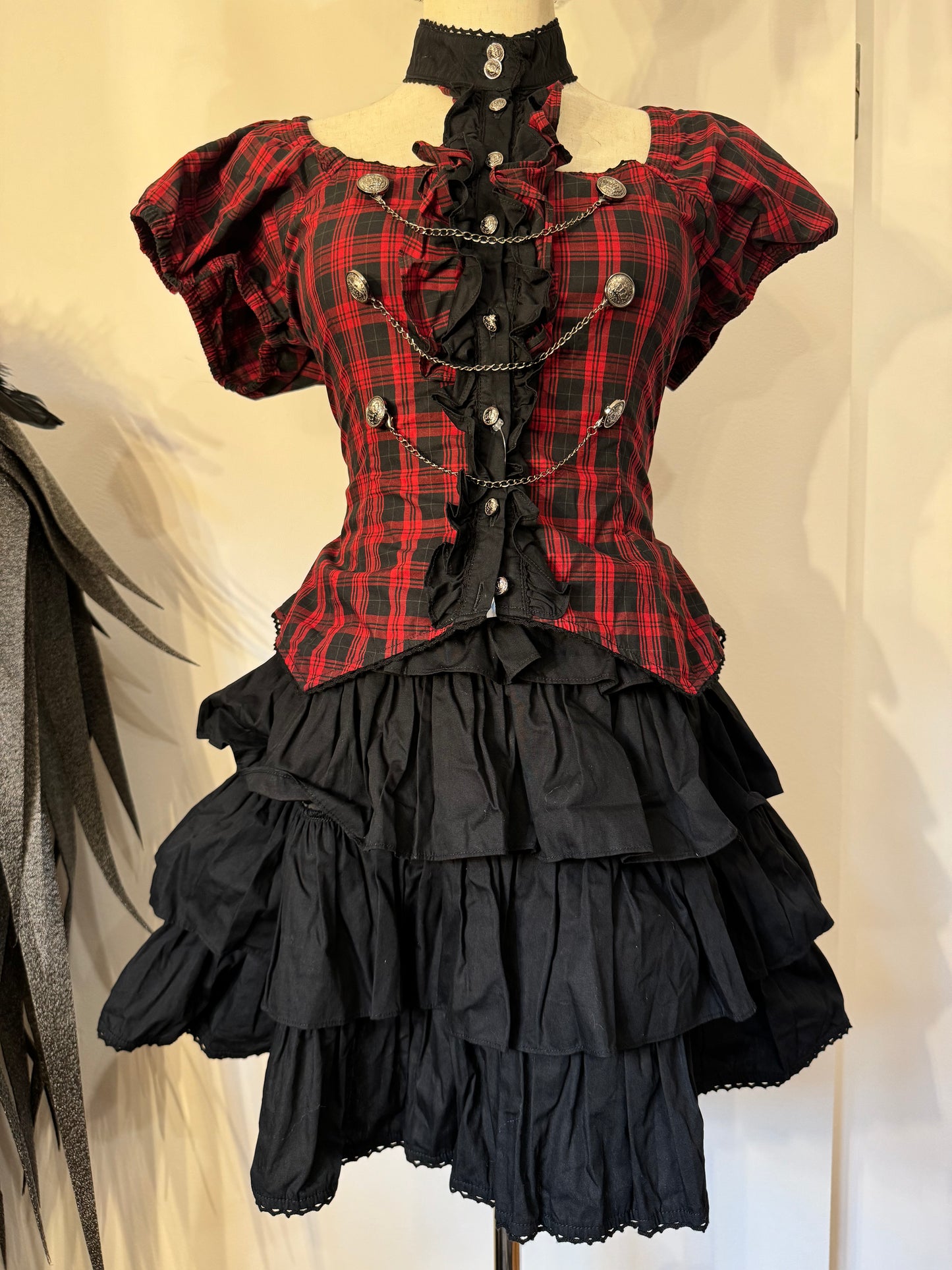 Putumayo Plaid Top and Ruffle Skirt Set
