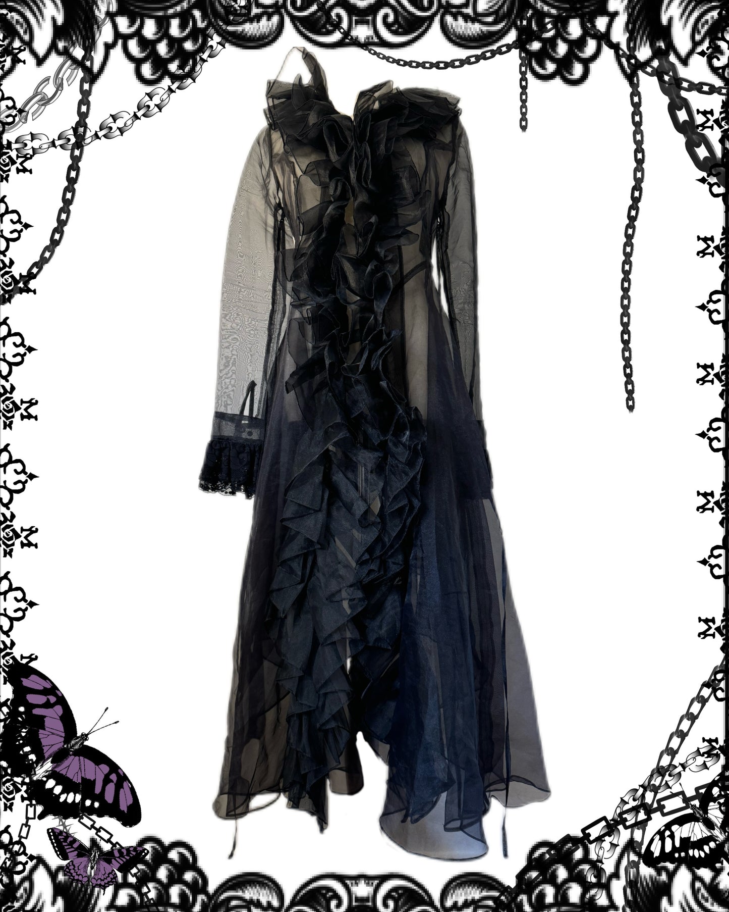 Fuga See-Through Ruffle Dress