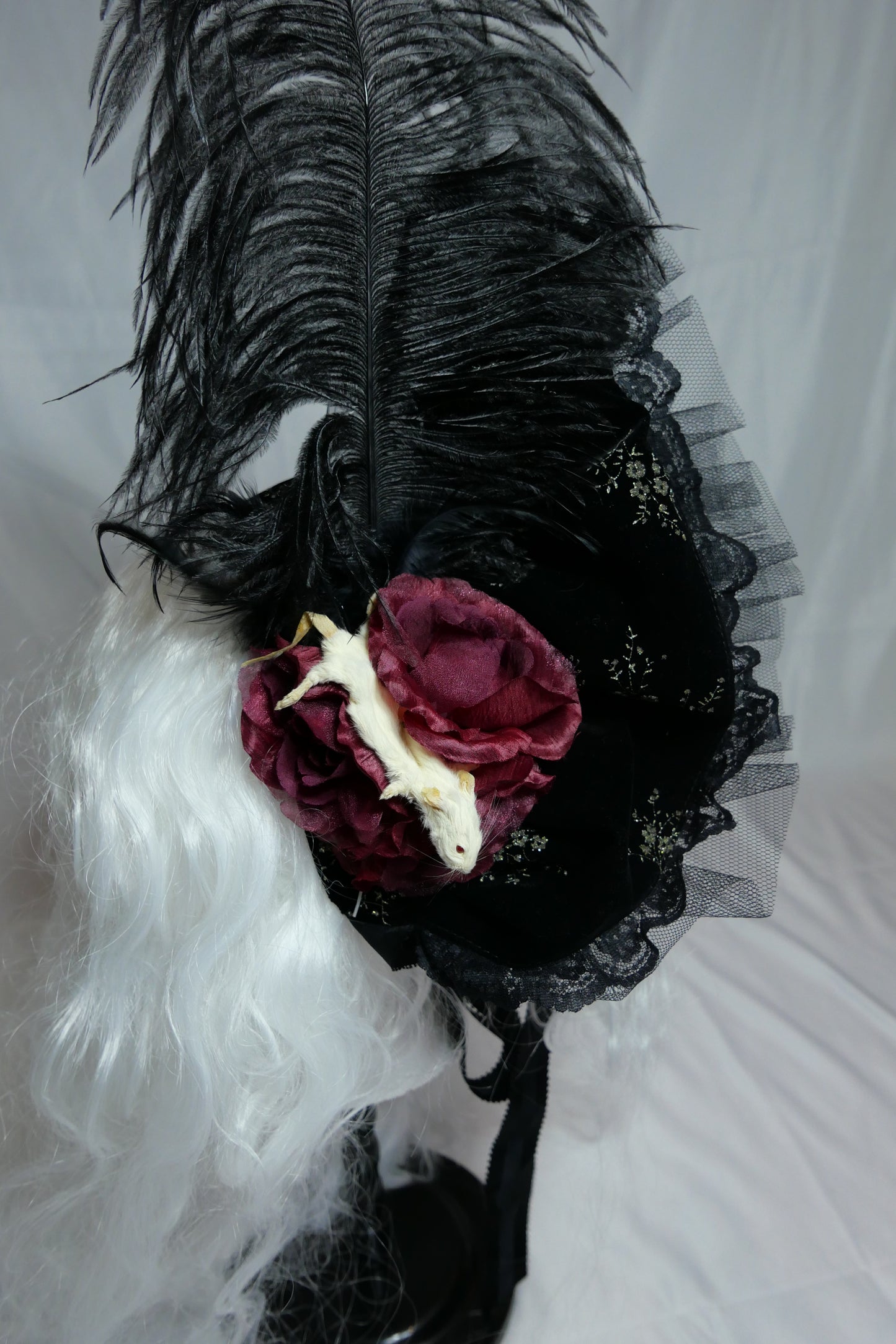 Kikirara Shoten Lace Feather Bonnet