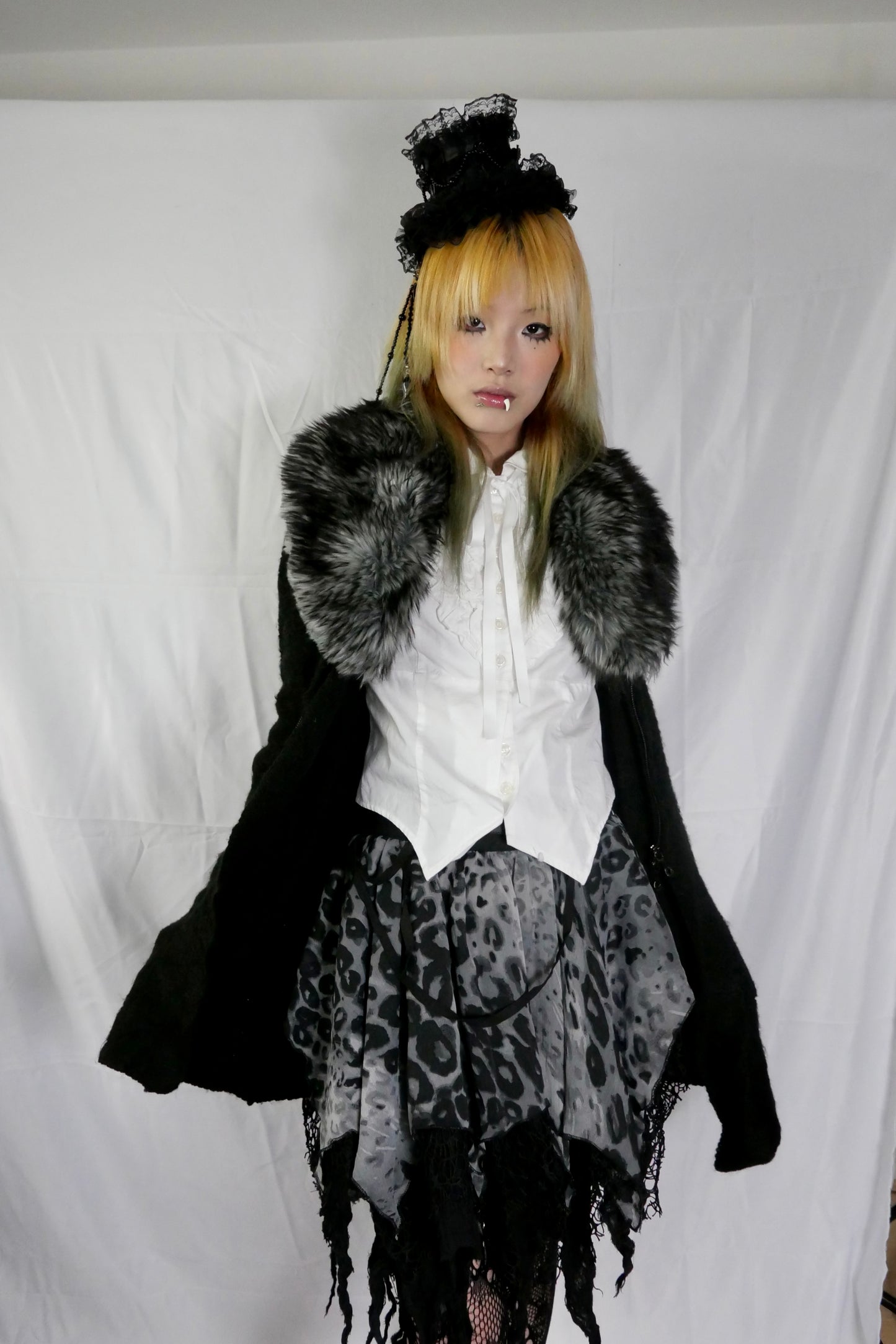 Black Peace Now Ruffle Bib Shirt