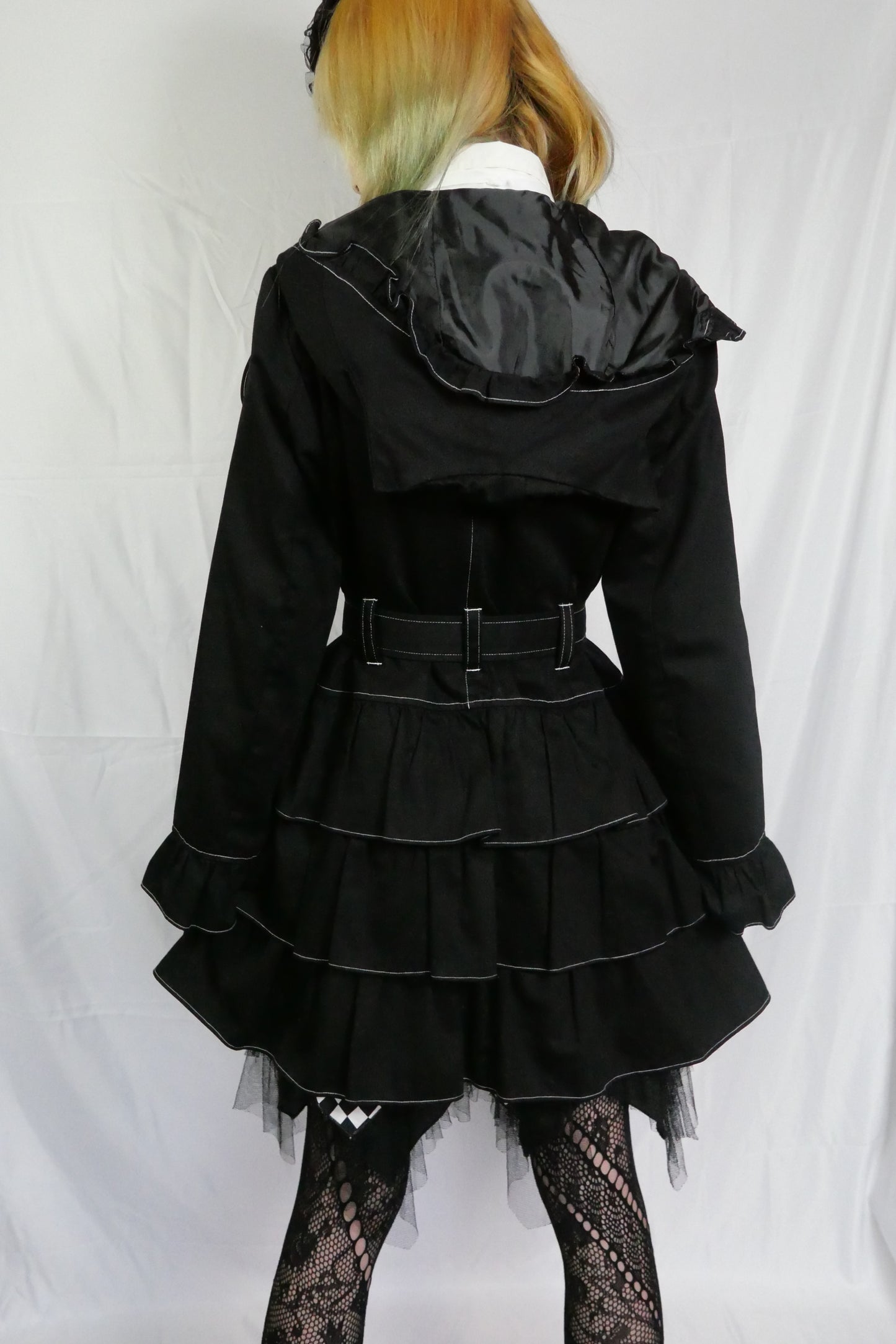 MA Cat Ear Hood Jacket Ruffle Dress