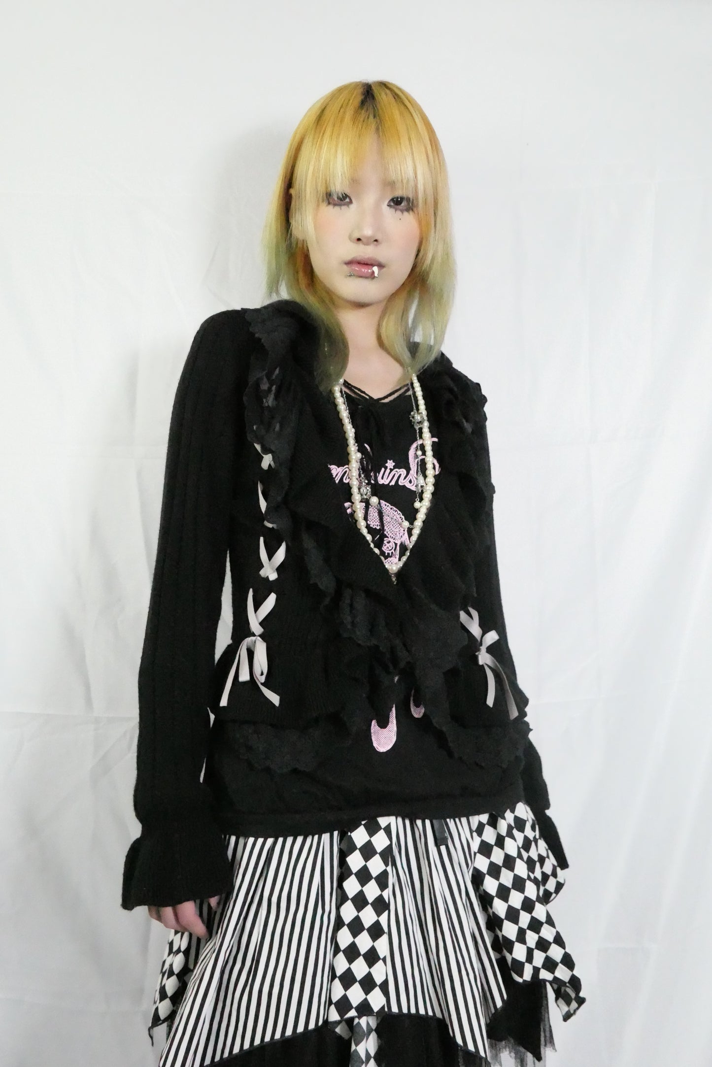 Axes Femme Ribbon Lace Cardigan