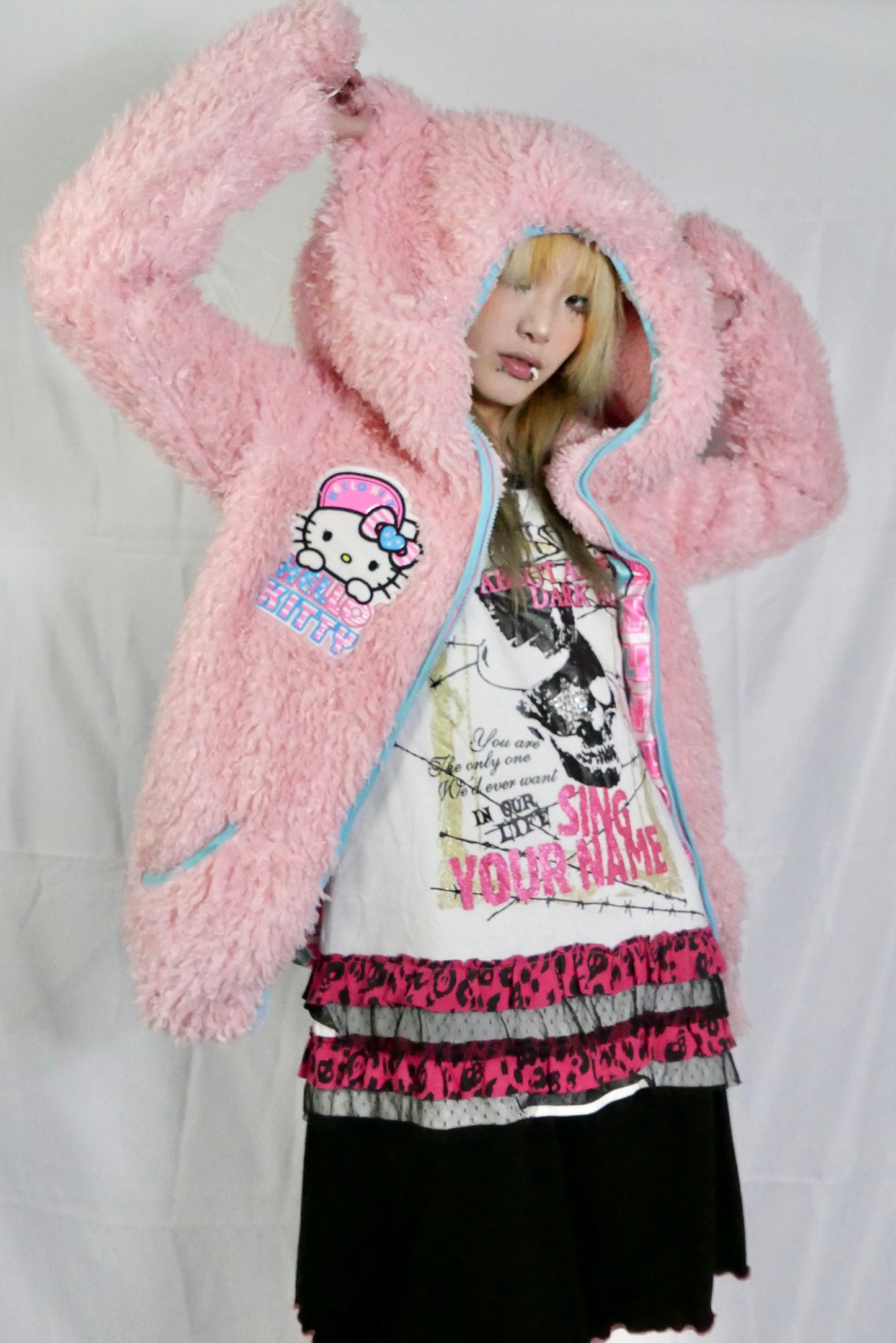 Hello Kitty Pink Fur Hoodie