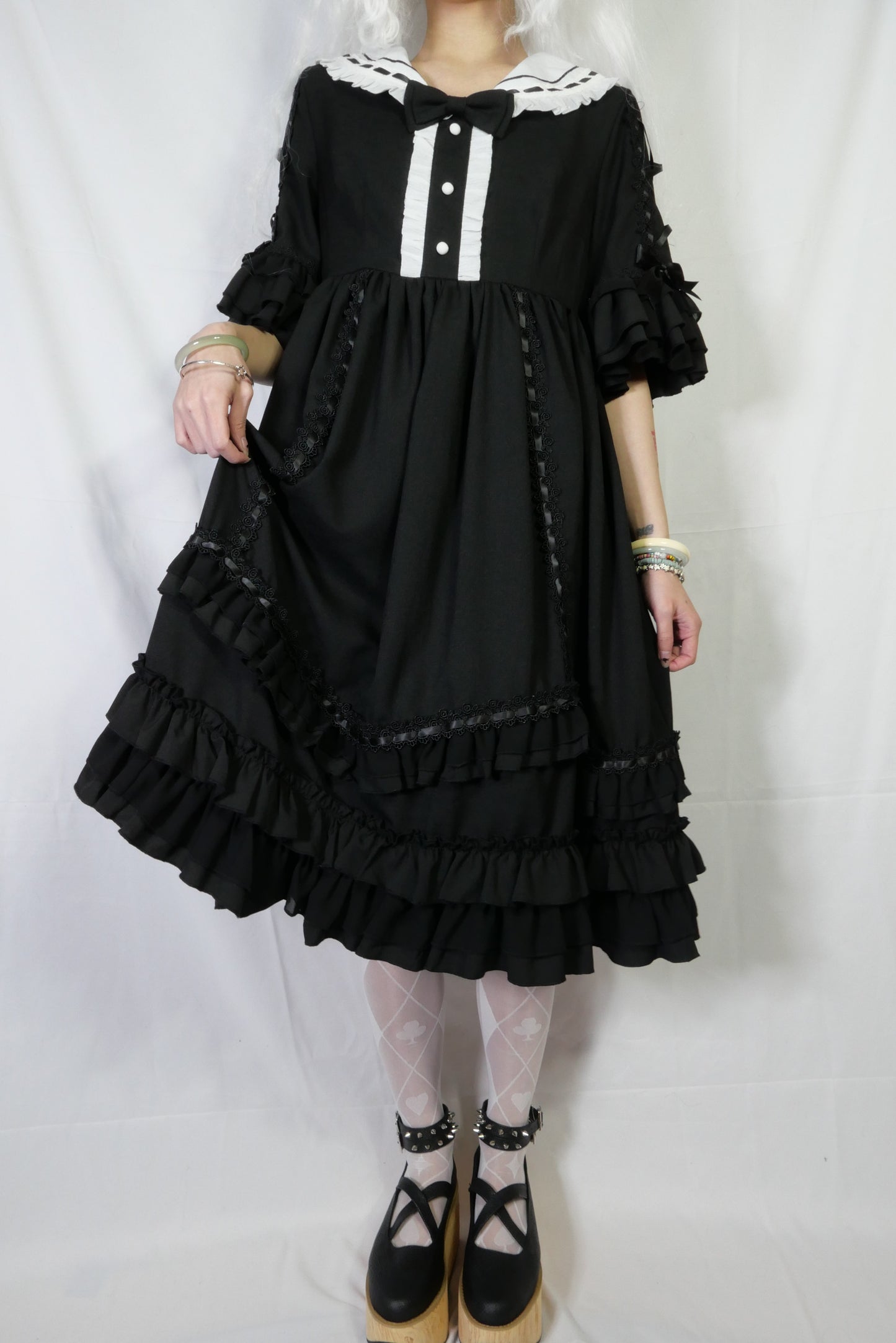 Eieyomi Black Ruffle Dress