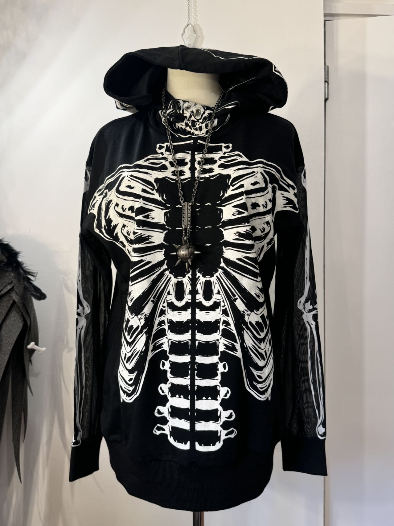 GLAD NEWS Skeleton Print Hoodie