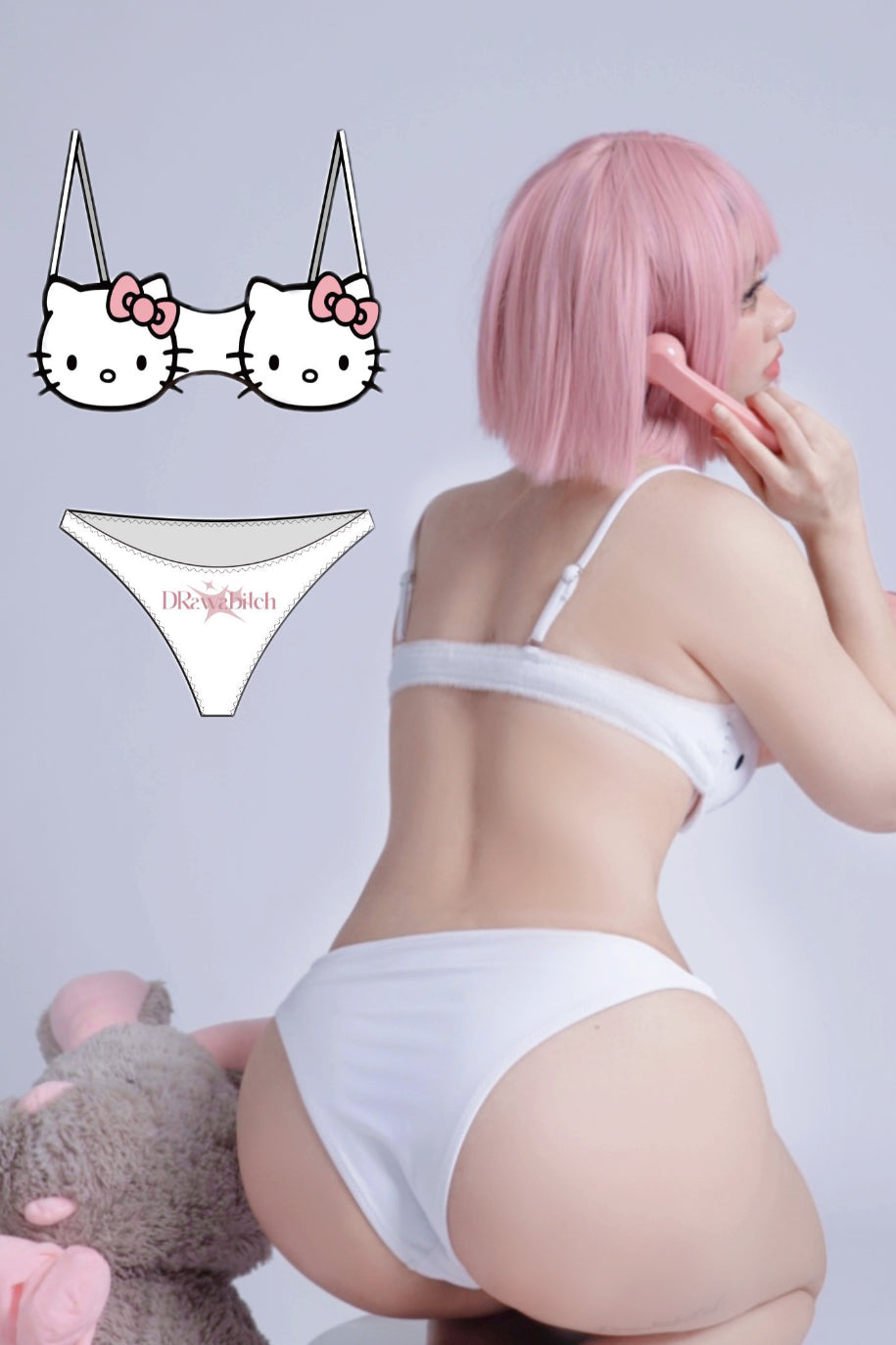Drawabitch hello kitty handmade bikini