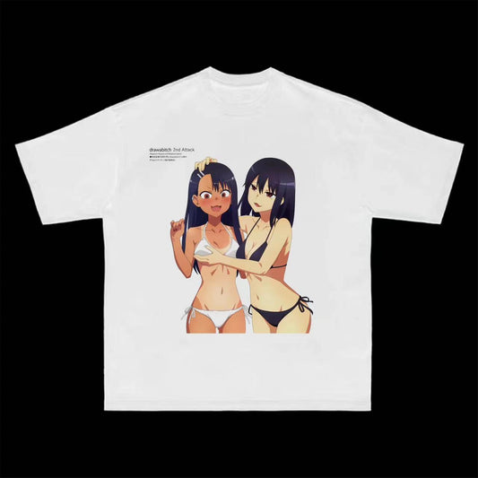 Drawabitch Nagato Hayase & Misakina Gatoro printed T-shirt
