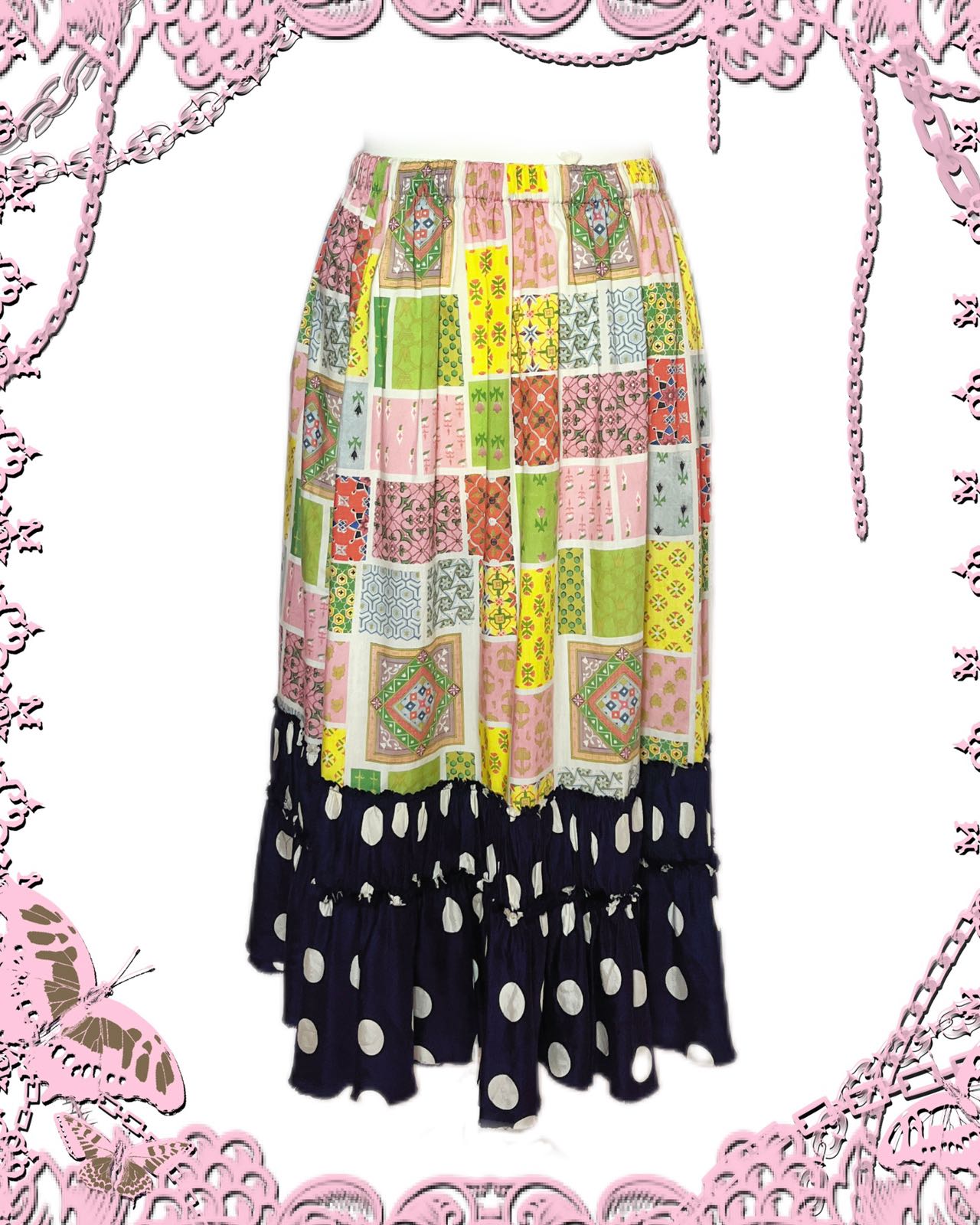 Comme des Garcons Print Ruffle Midi Skirt