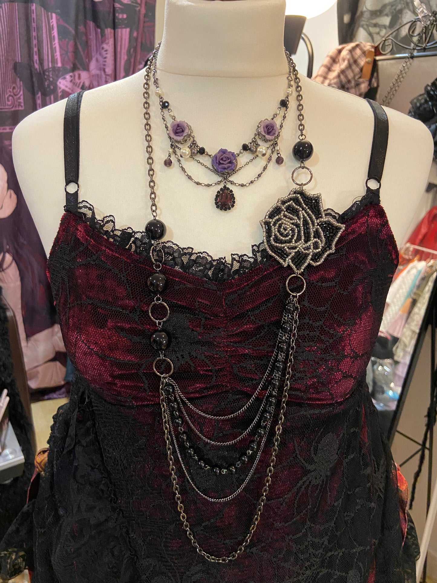 Black Peace Now Rose Layer Necklace