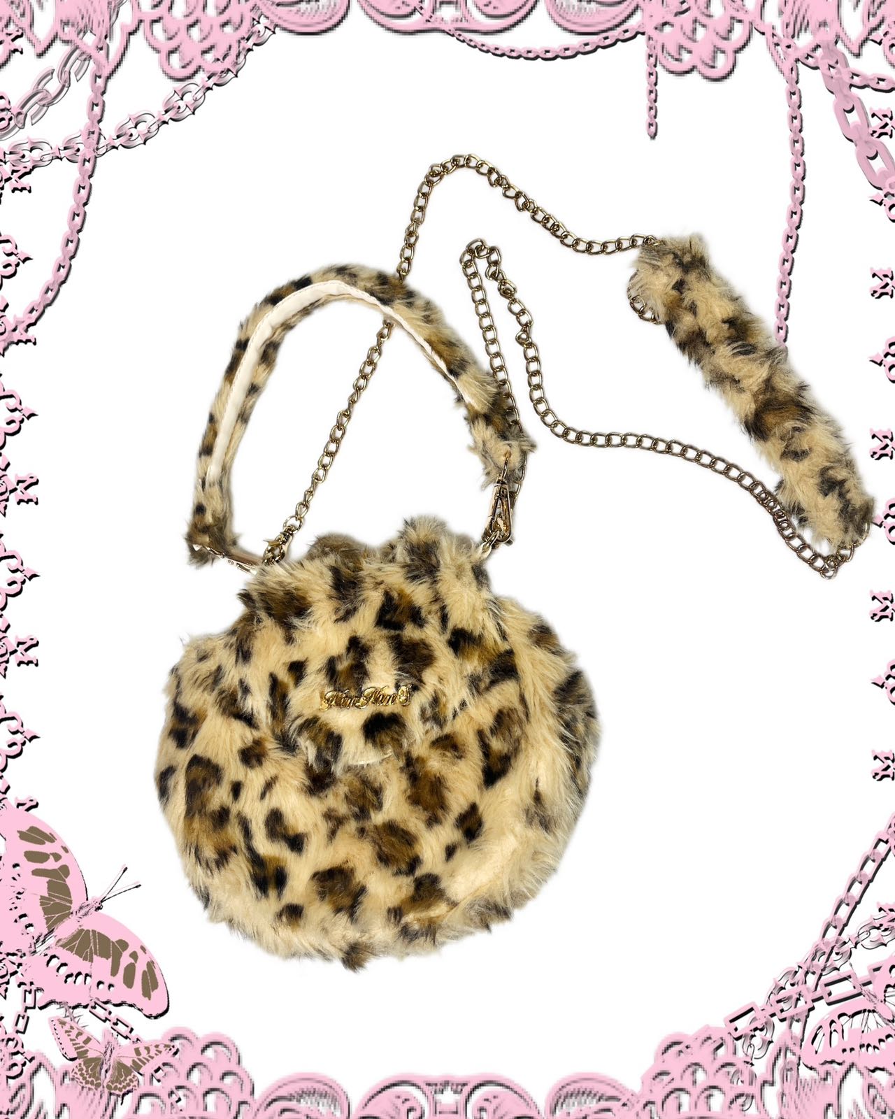 Leopard Fur 2-Way Crossbody Bag