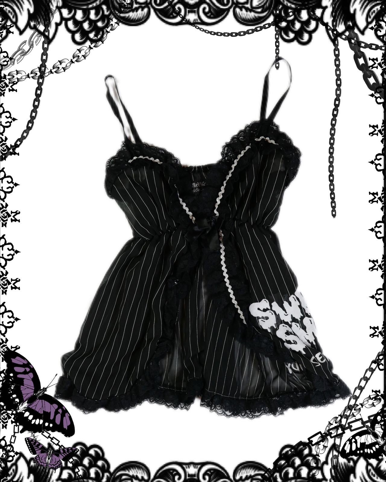 Sexpot Revenge Stripe Lace Tank Top
