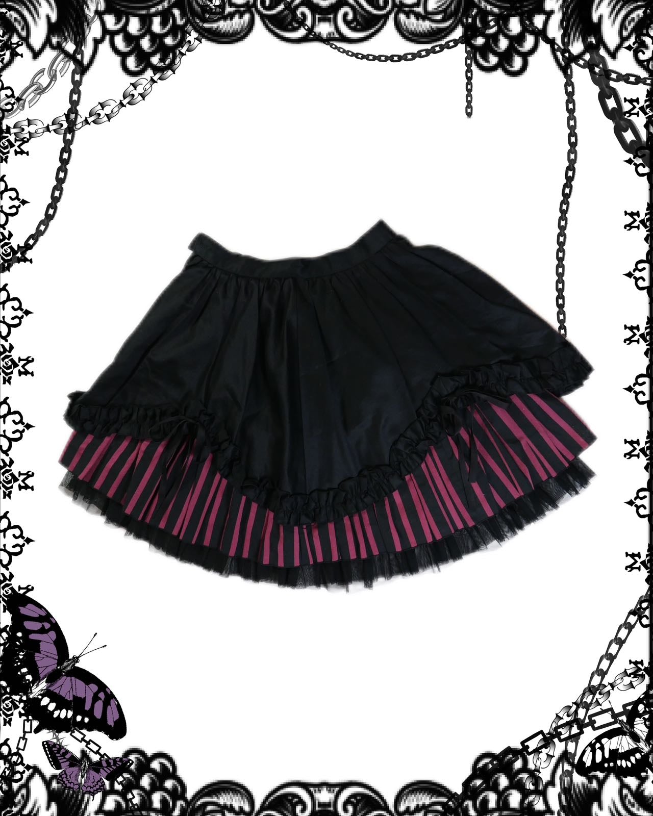Peace Now Multi-Layers Stripe Skirt
