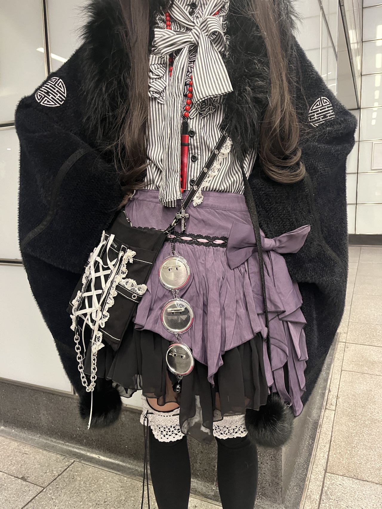 Algonquins Purple Bow Mesh Skirt