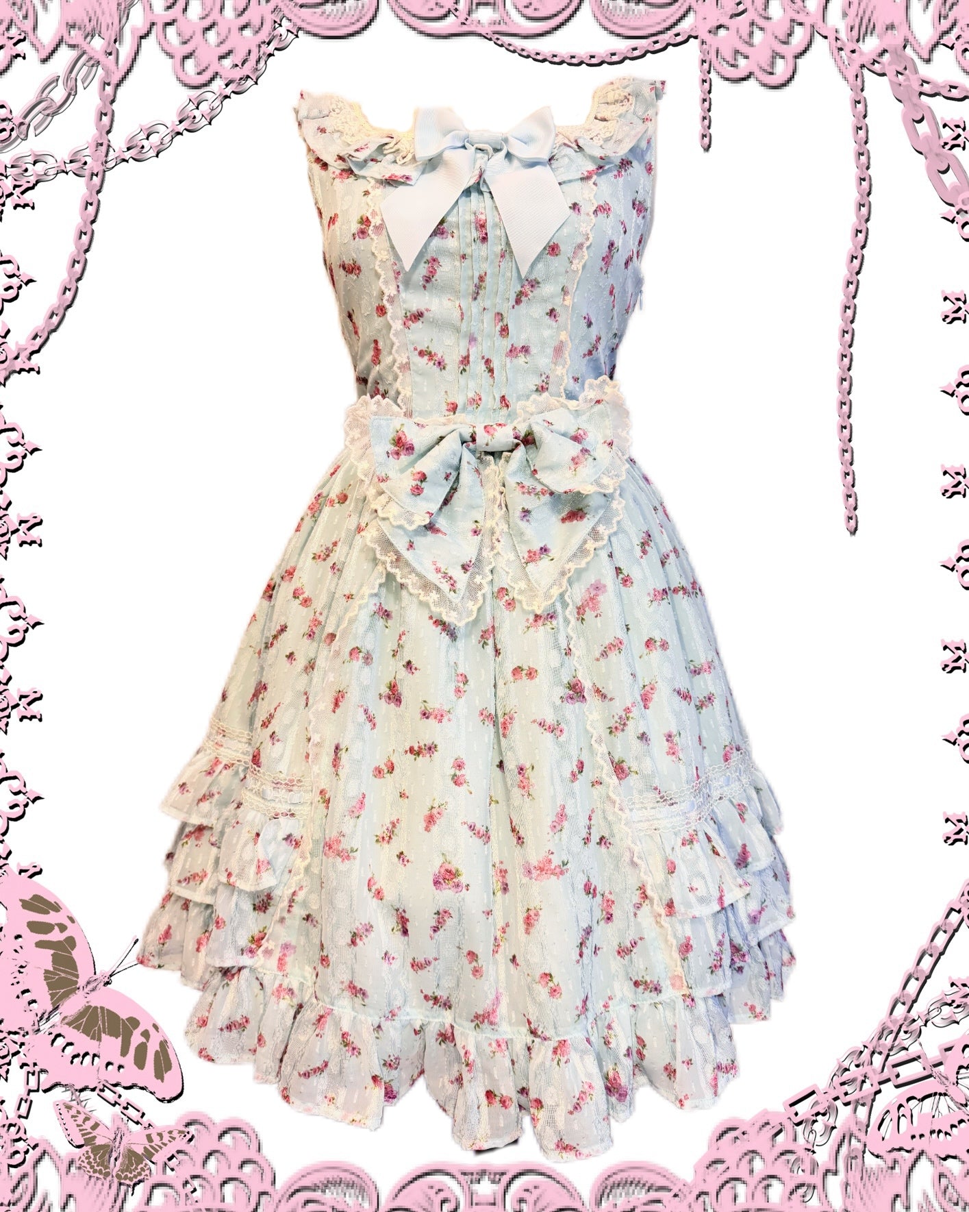 Baby the Stars Shine Bright Floral Print Bow JSK