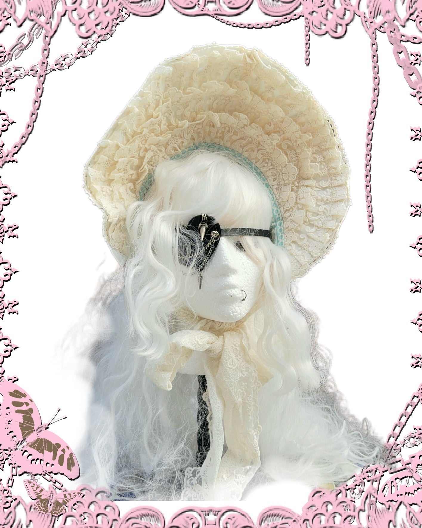 Baroque Lace Bonnet Hat