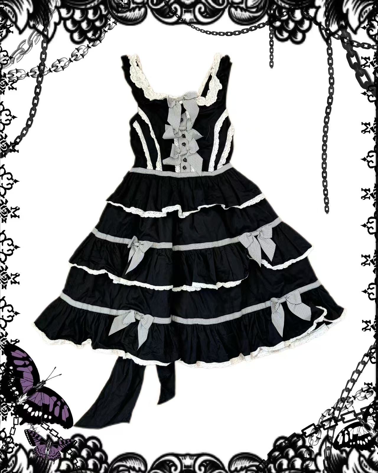 Baby the Stars Shine Bright Stripe Bow and Lace JSK