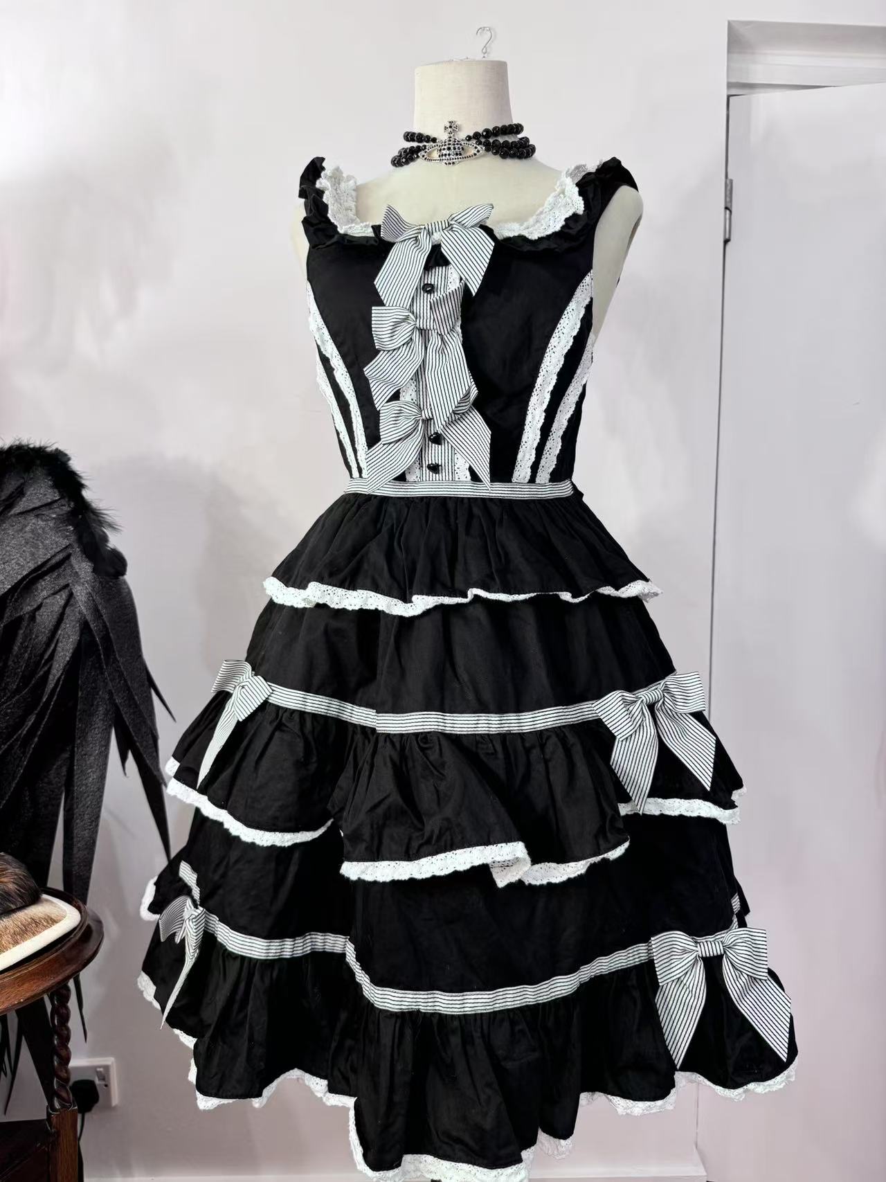 Baby the Stars Shine Bright Stripe Bow and Lace JSK