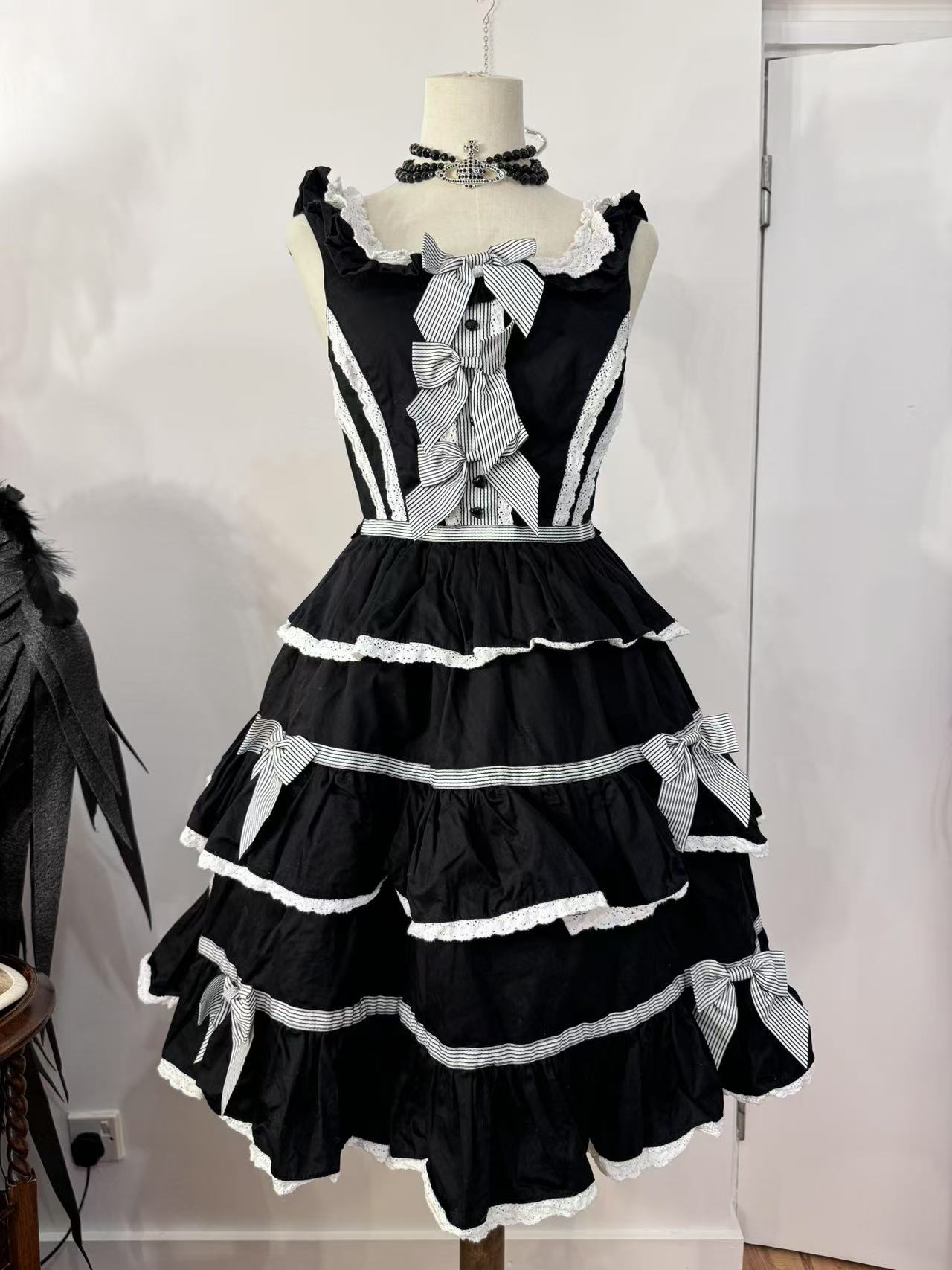 Baby the Stars Shine Bright Stripe Bow and Lace JSK
