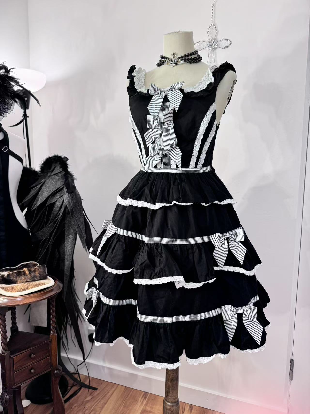 Baby the Stars Shine Bright Stripe Bow and Lace JSK