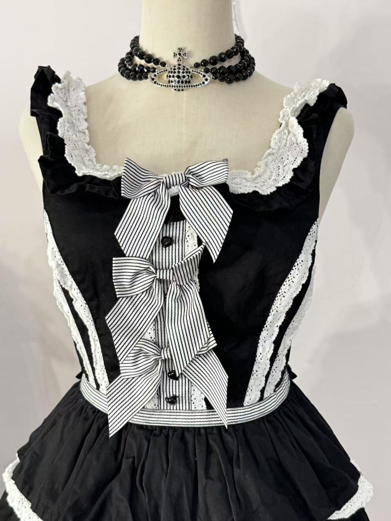 Baby the Stars Shine Bright Stripe Bow and Lace JSK