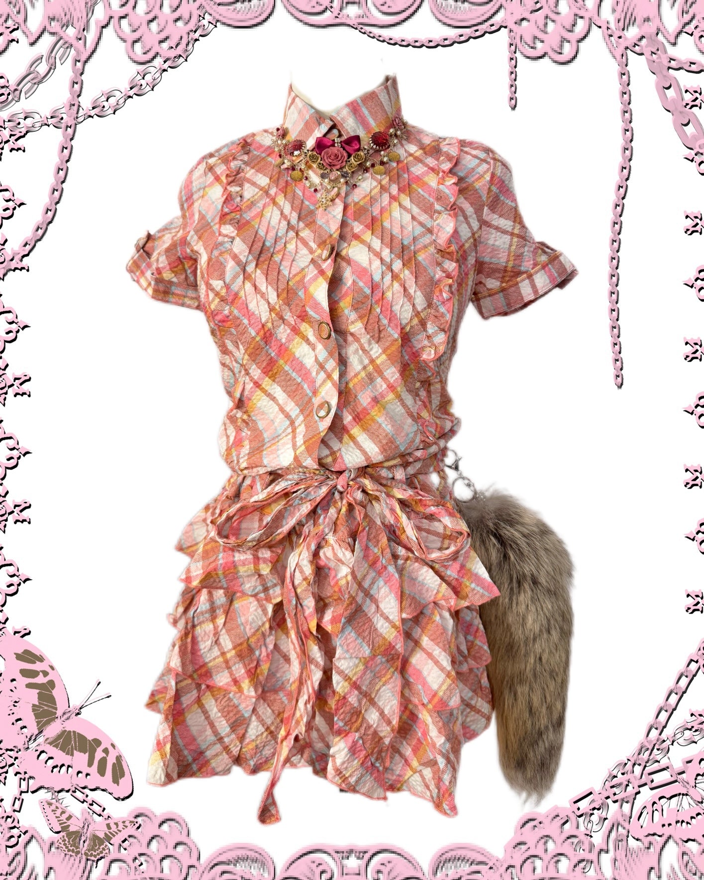 Axes Femme Plaid Button-Up Dress