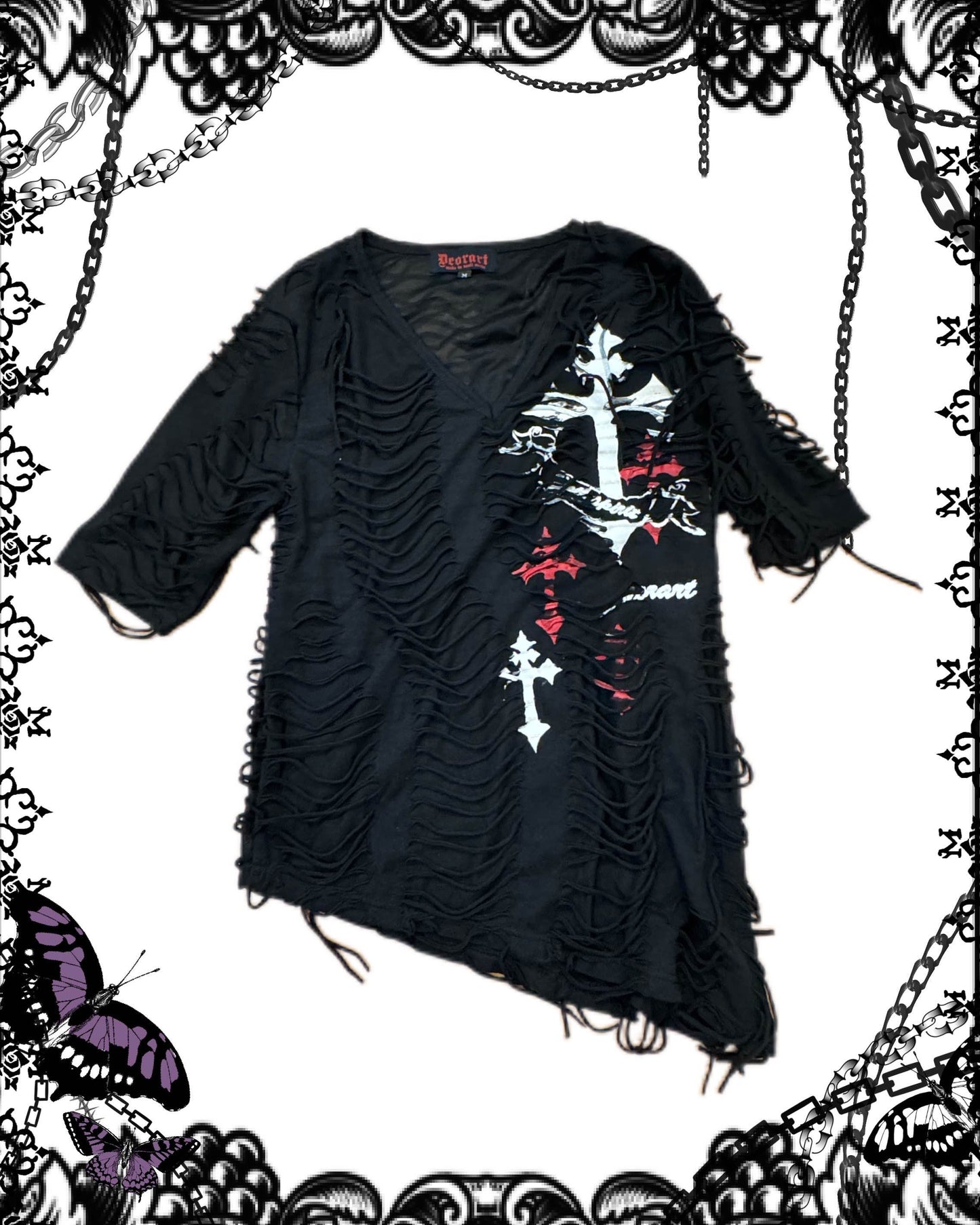 Deorart Destructive Cross Print Top