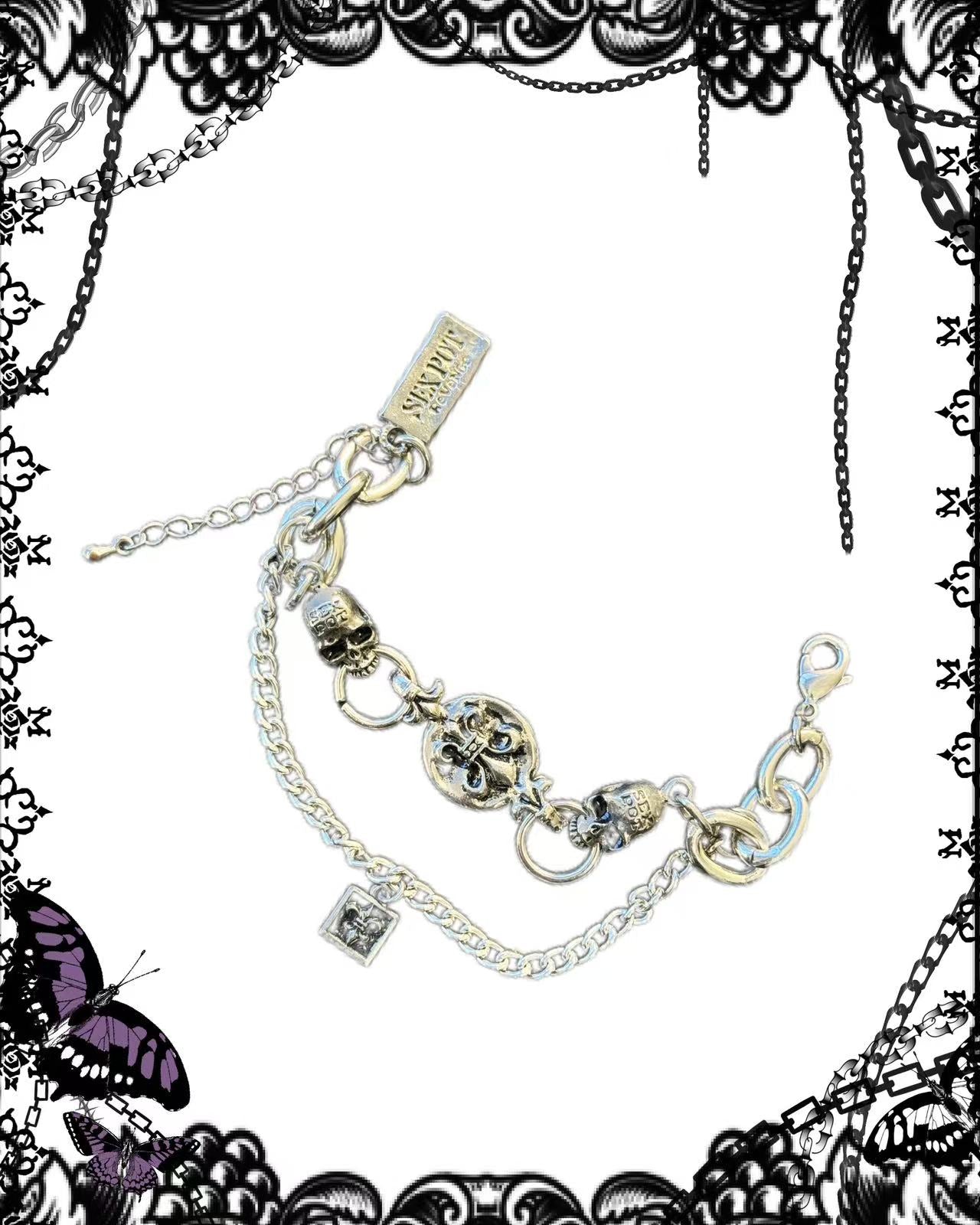 Sexpot Revenge Skull Chain Bracelet