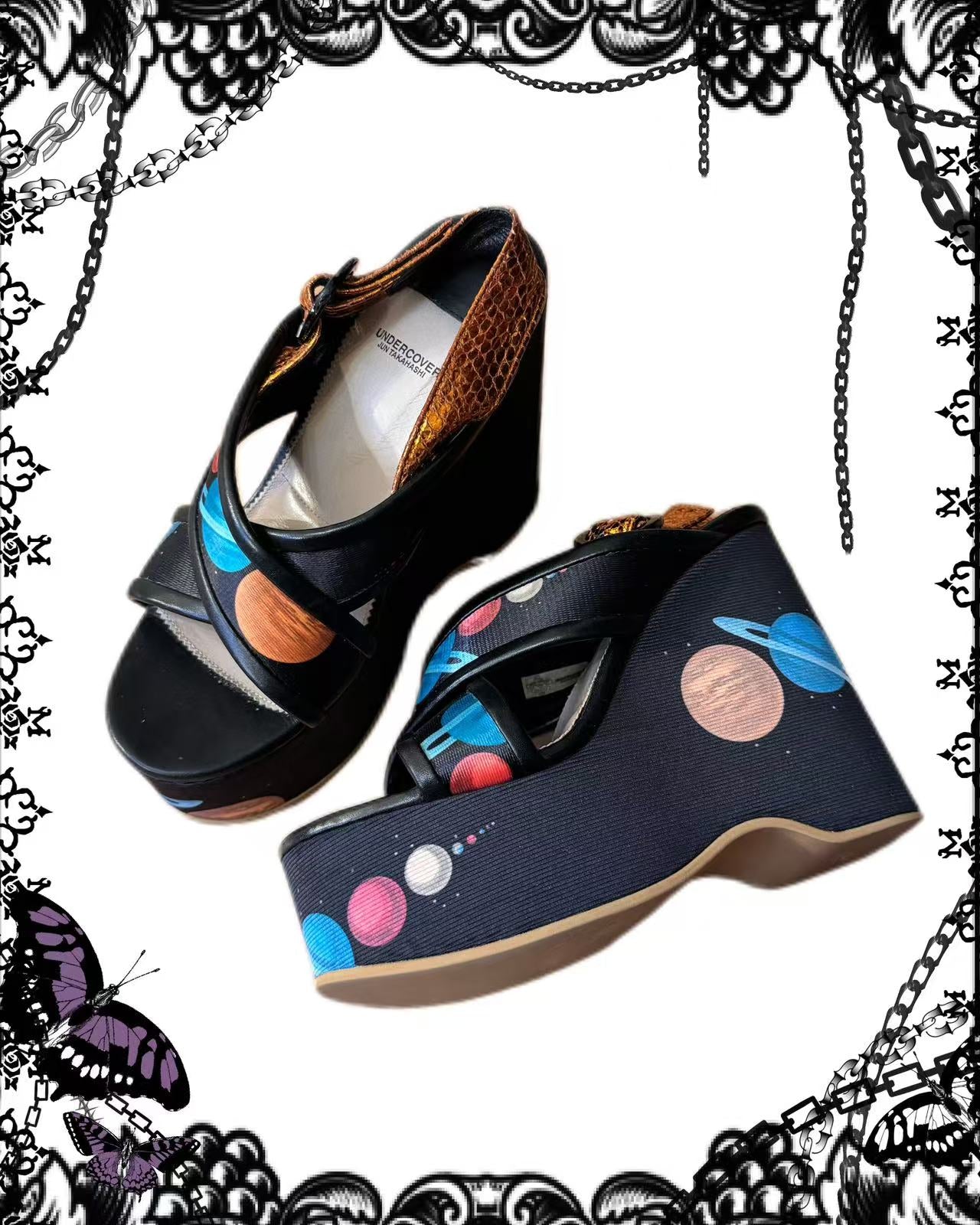 Undercover Space Print Platform Sandals
