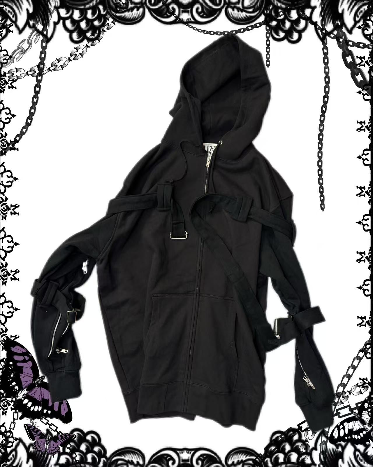 Unfinished Bondage Zip-Up Hoodie