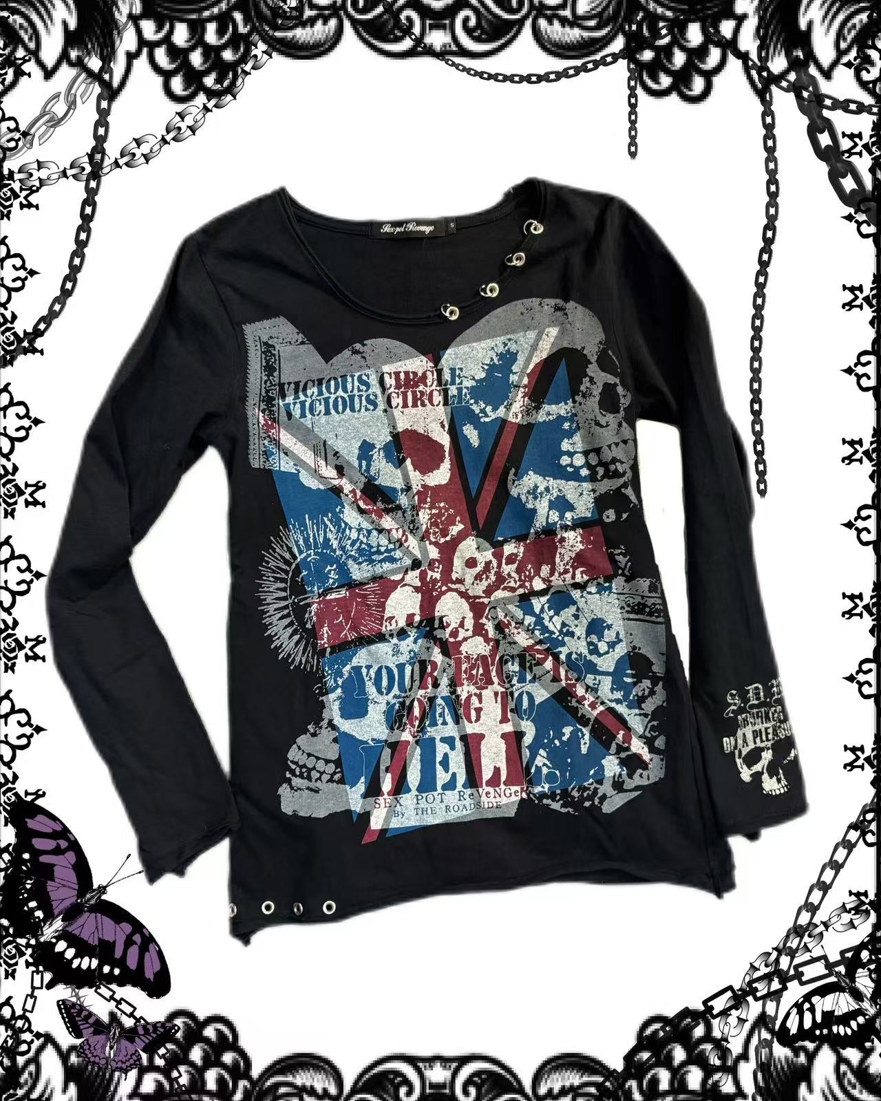 Sexpot Revenge Skull Print Top