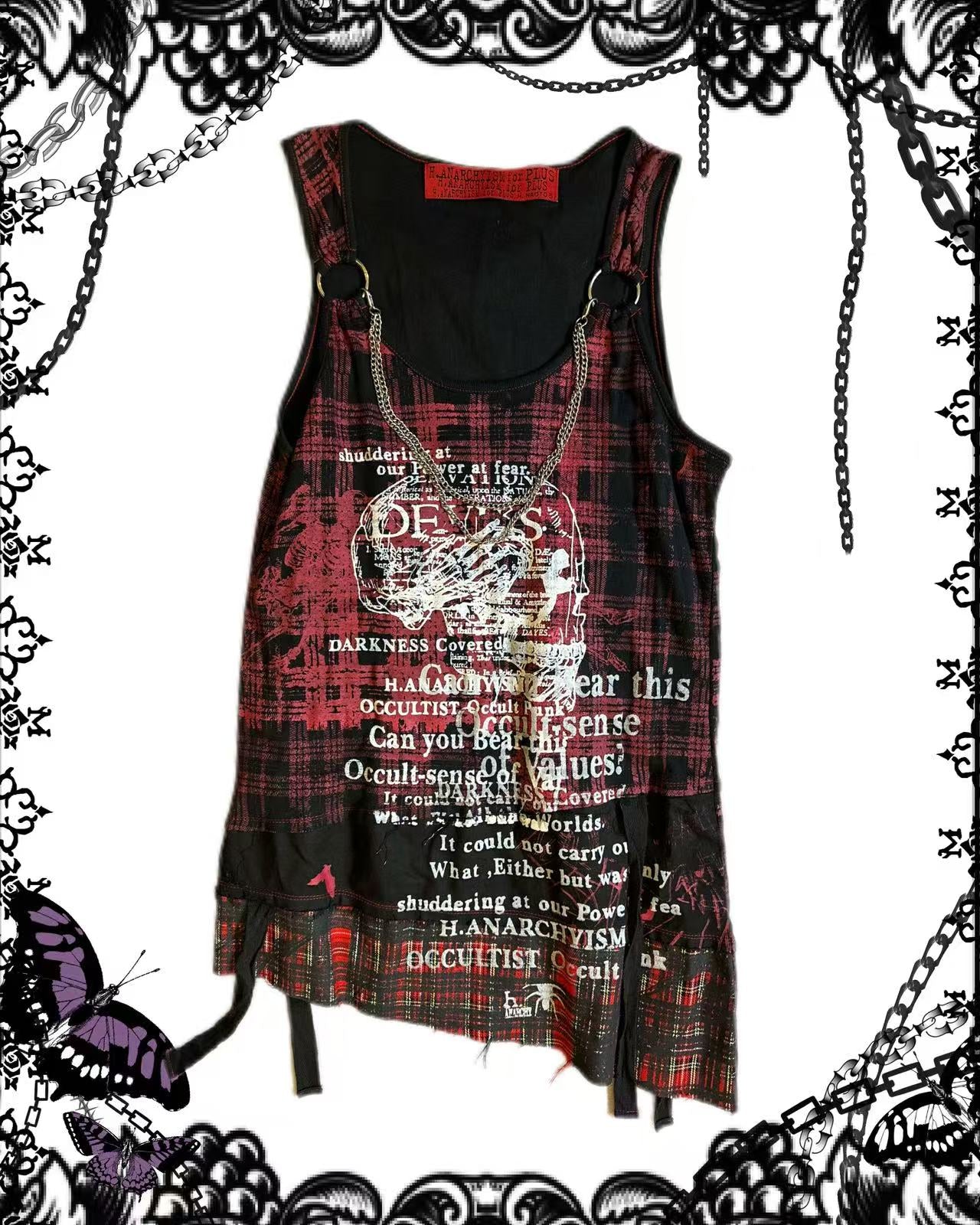 h.Naoto Letter Print Tank Top with Chain – cucurucu