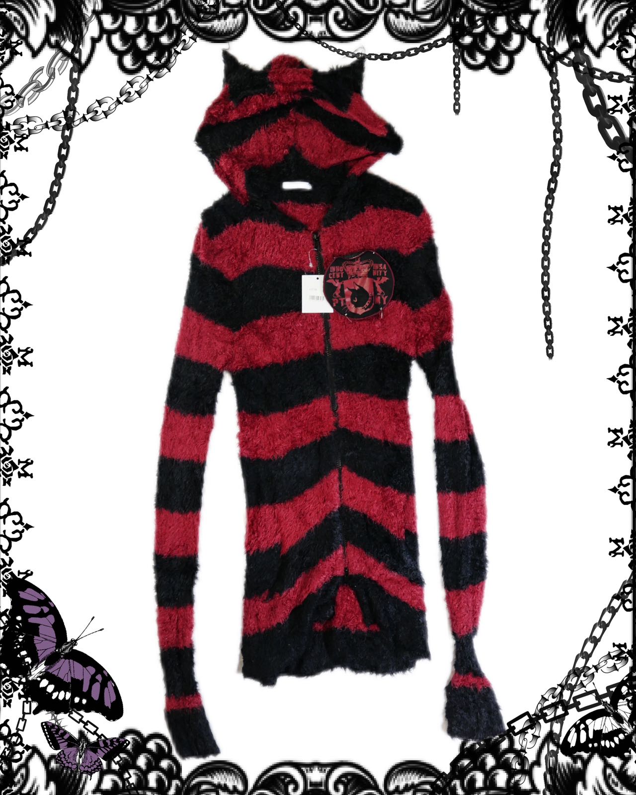 Putumayo Stripe Fleece Cat Ear Hoodie