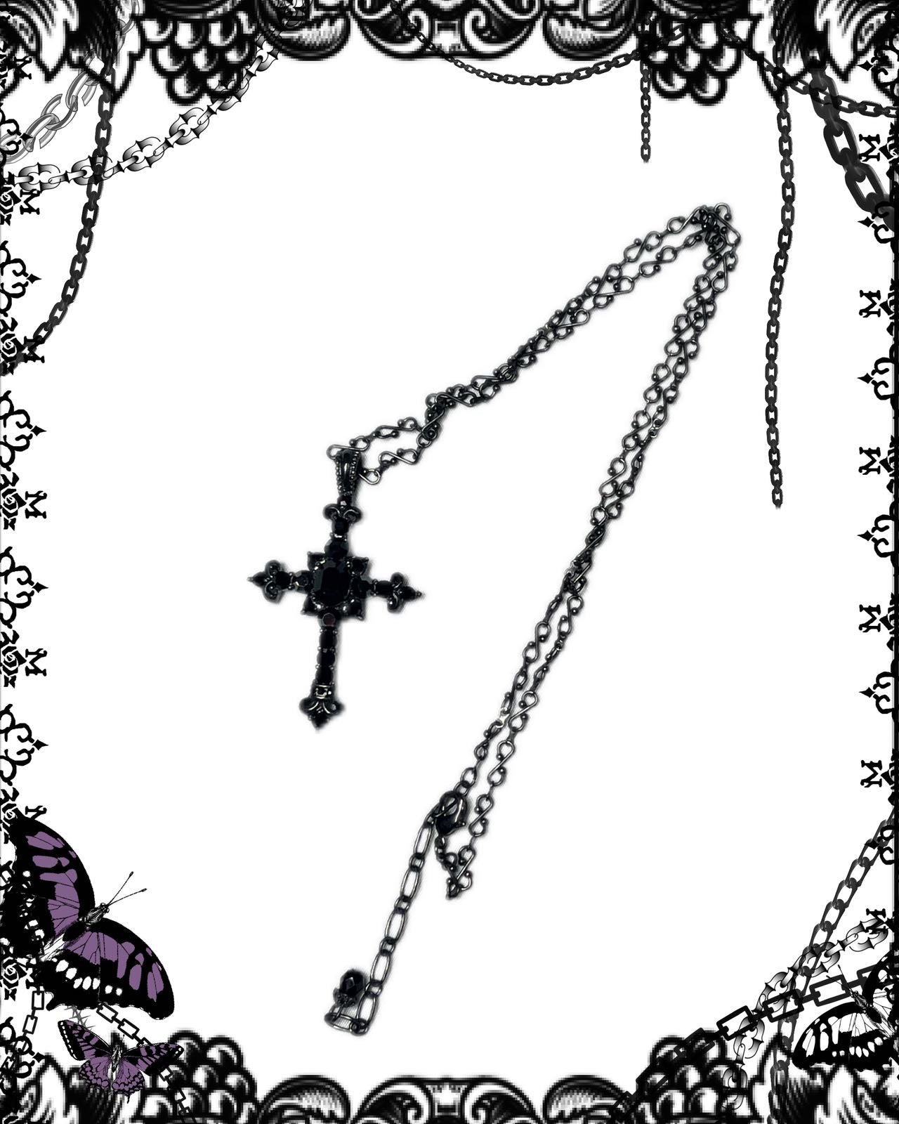 Black Peace Now Black Cross Necklace