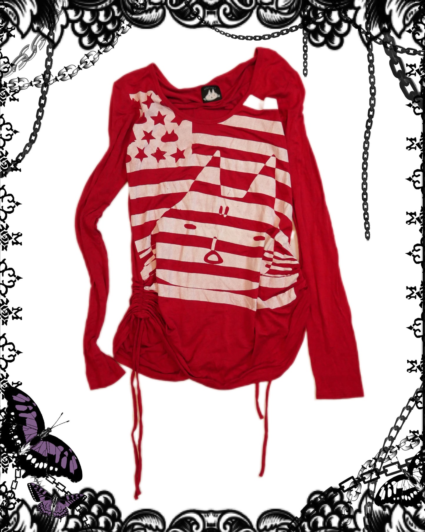 MINT NeKO Red Print Shirt
