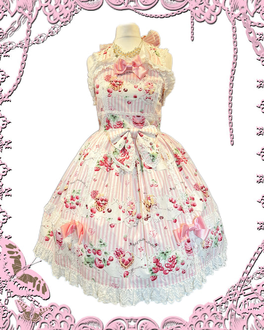 Baby the Stars Shine Bright Berry Print Bow JSK