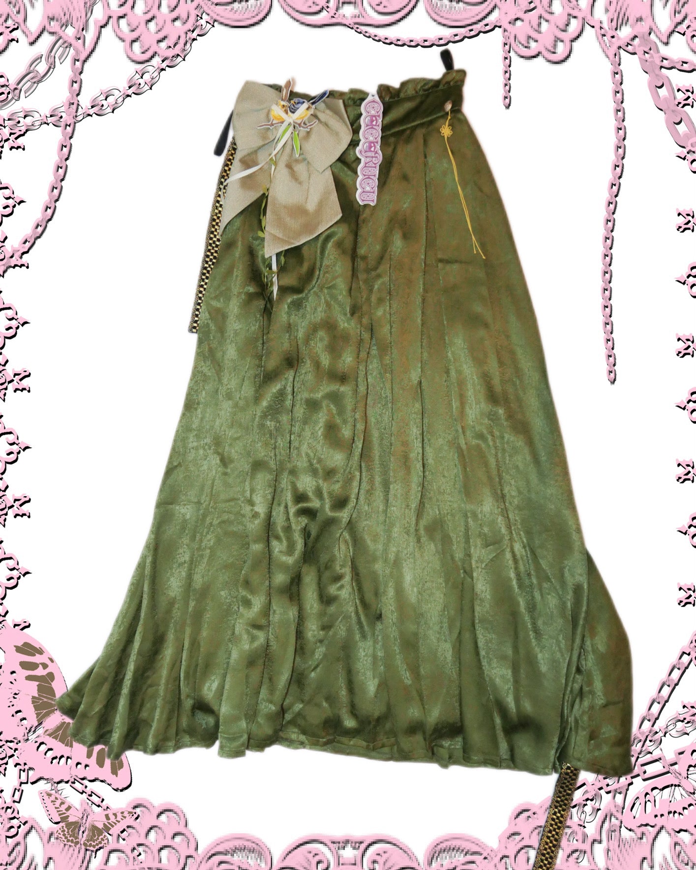 Neo-Ludwig Silk Midi Skirt