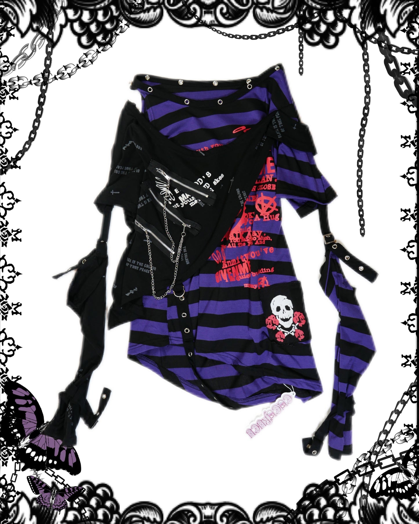 Addictrap Destructive 2-Layers Stripe Top