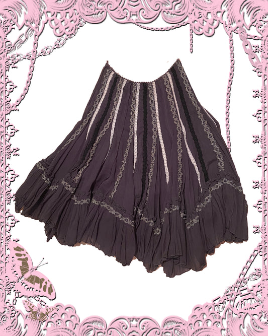 OZZ ON Ruffle Midi Skirt