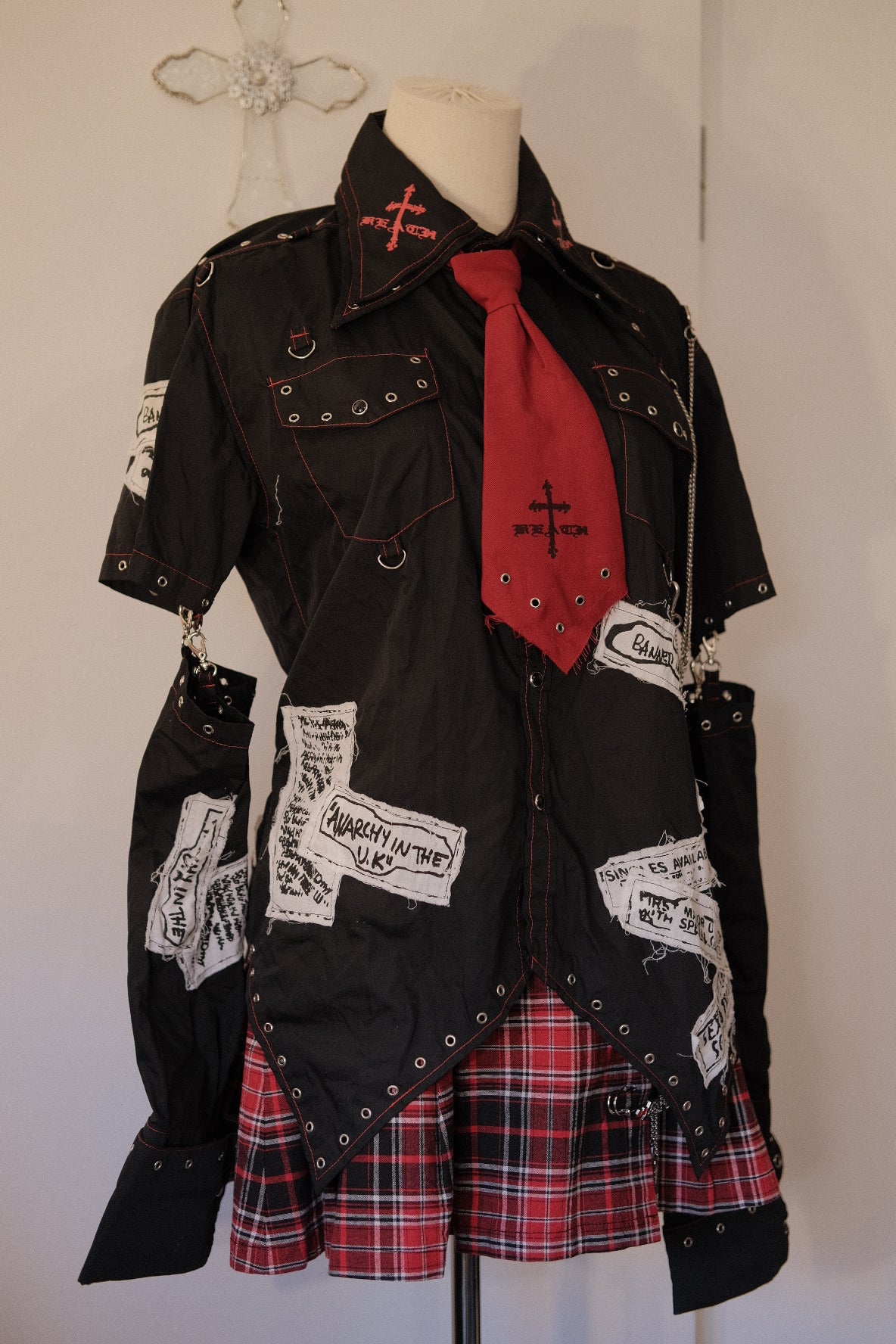 h.Naoto Destructive Print Button-Up Shirt