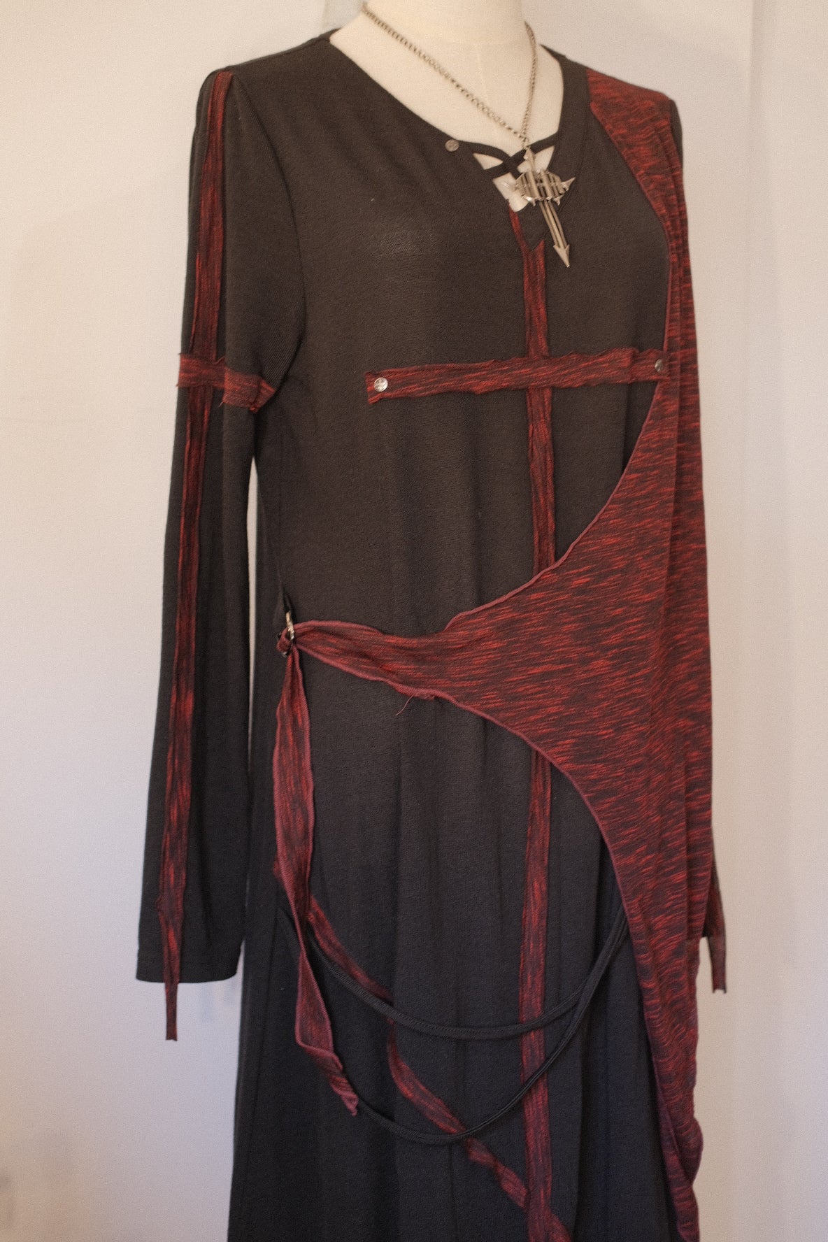 h.Naoto Cross Draped Dress