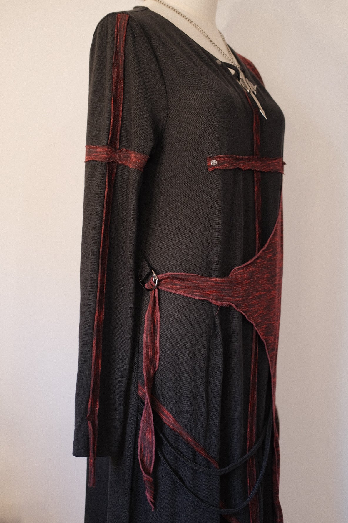 h.Naoto Cross Draped Dress