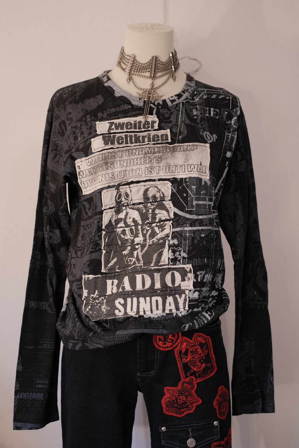 h.Naoto Print and Patch Top