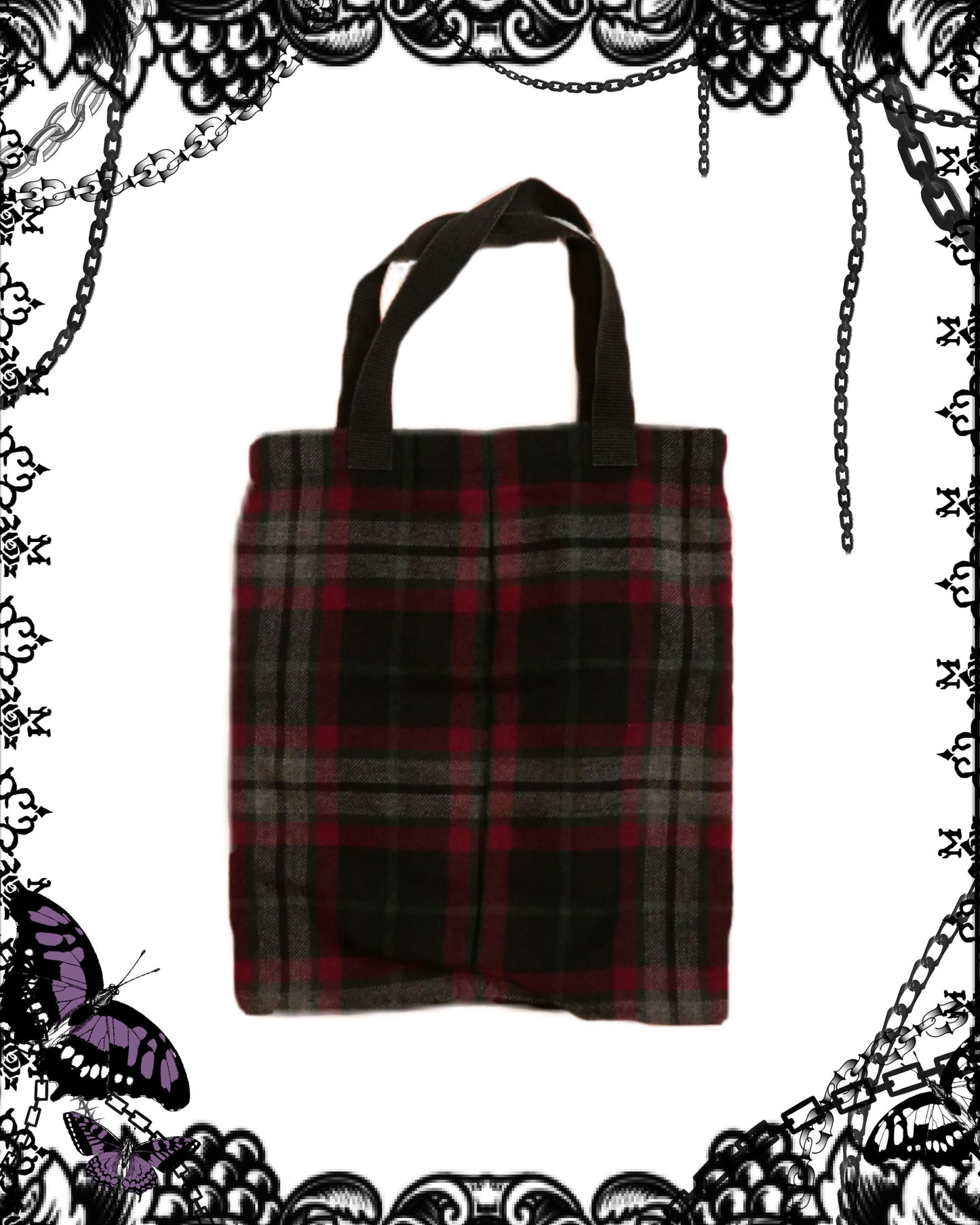 Comme des Garcons Plaid Tote Bag