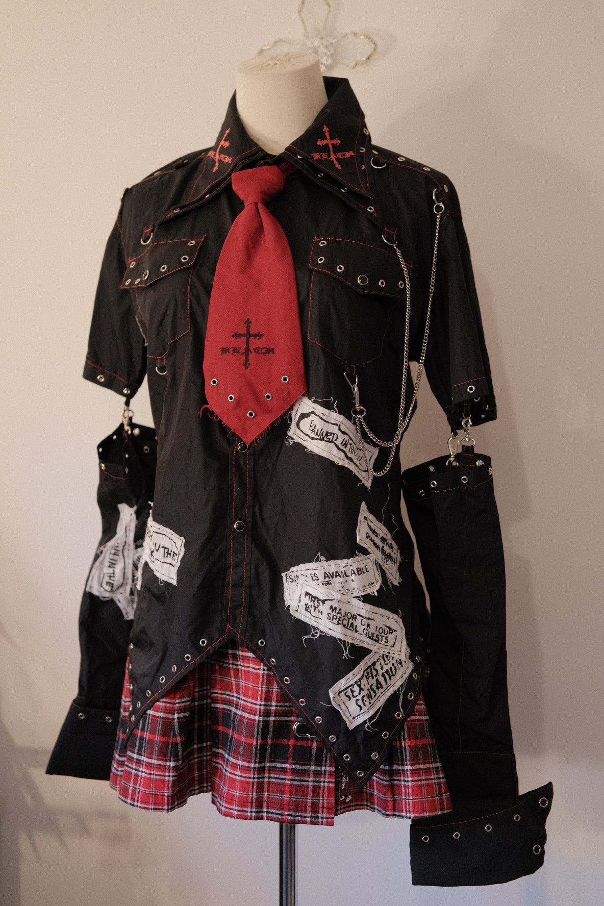 h.Naoto Low-Waist Plaid Skirt