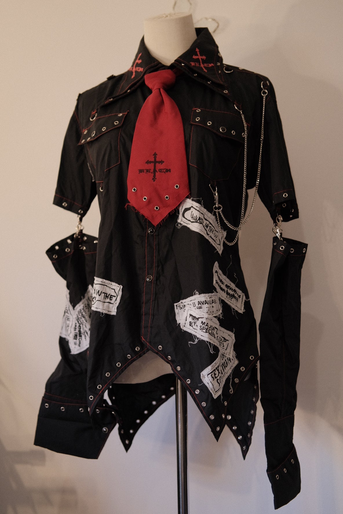 h.Naoto Destructive Print Button-Up Shirt