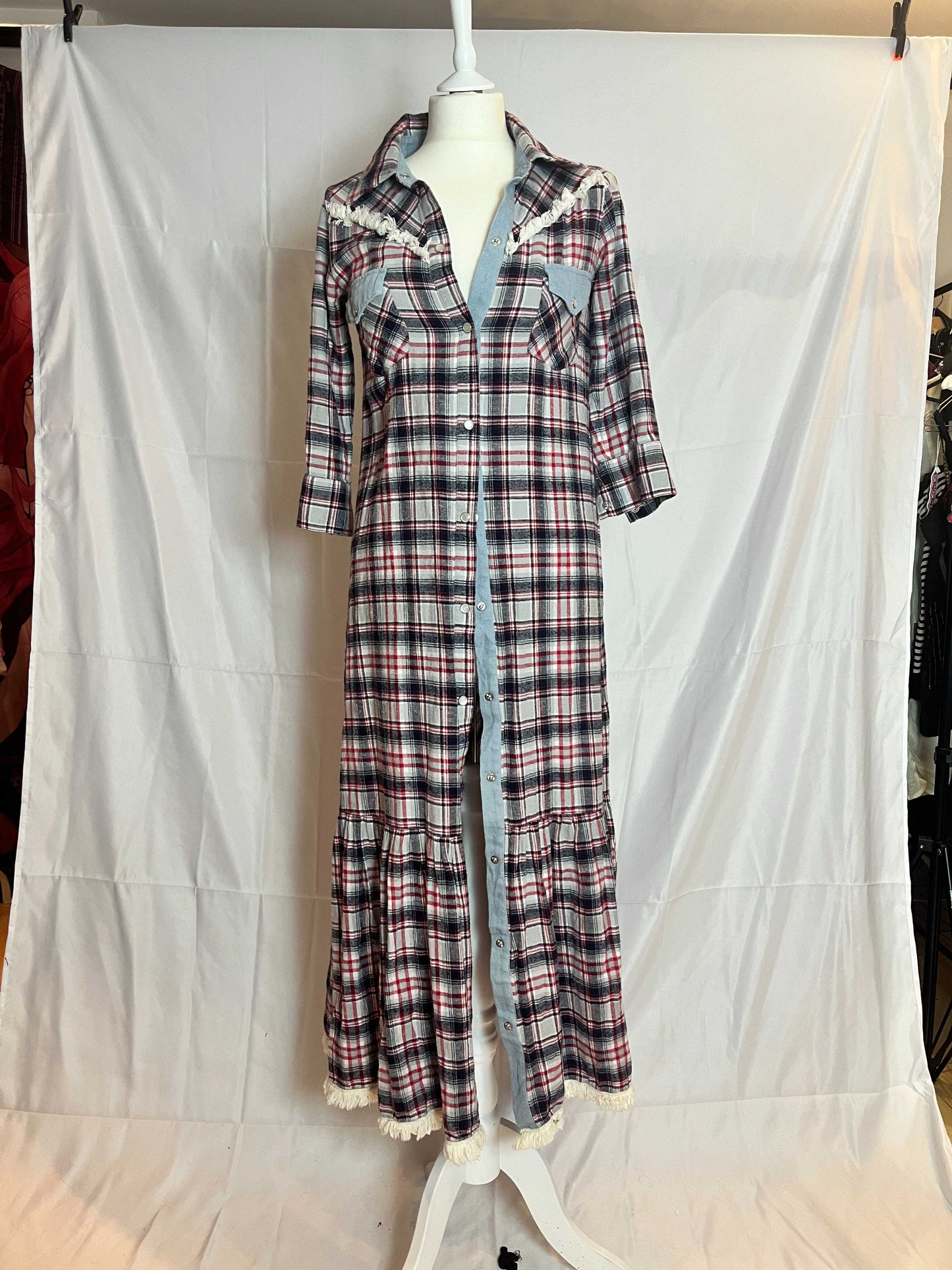 Free's Mart Plaid Button Up Dress