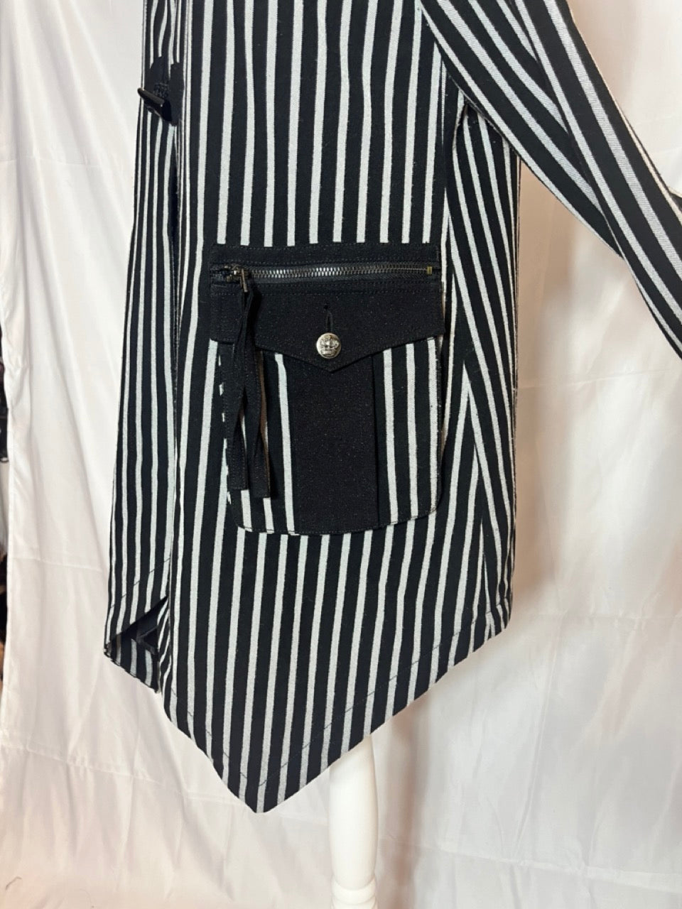 Algonquins Stripe Fur Hood Layer Coat