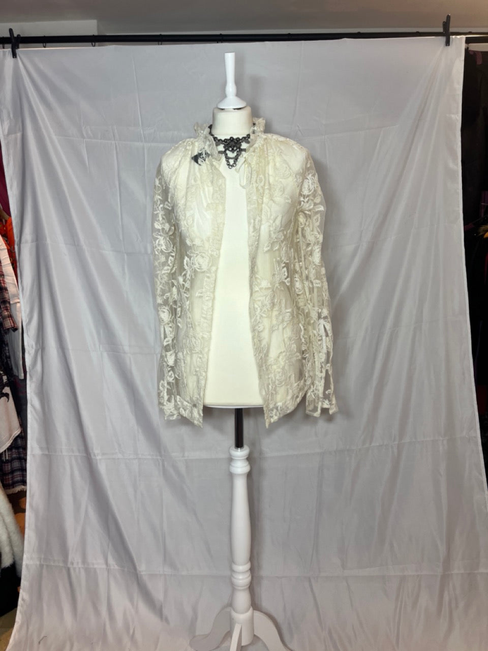 Ann Demeulemeester White Lace Long Sleeve Shirt