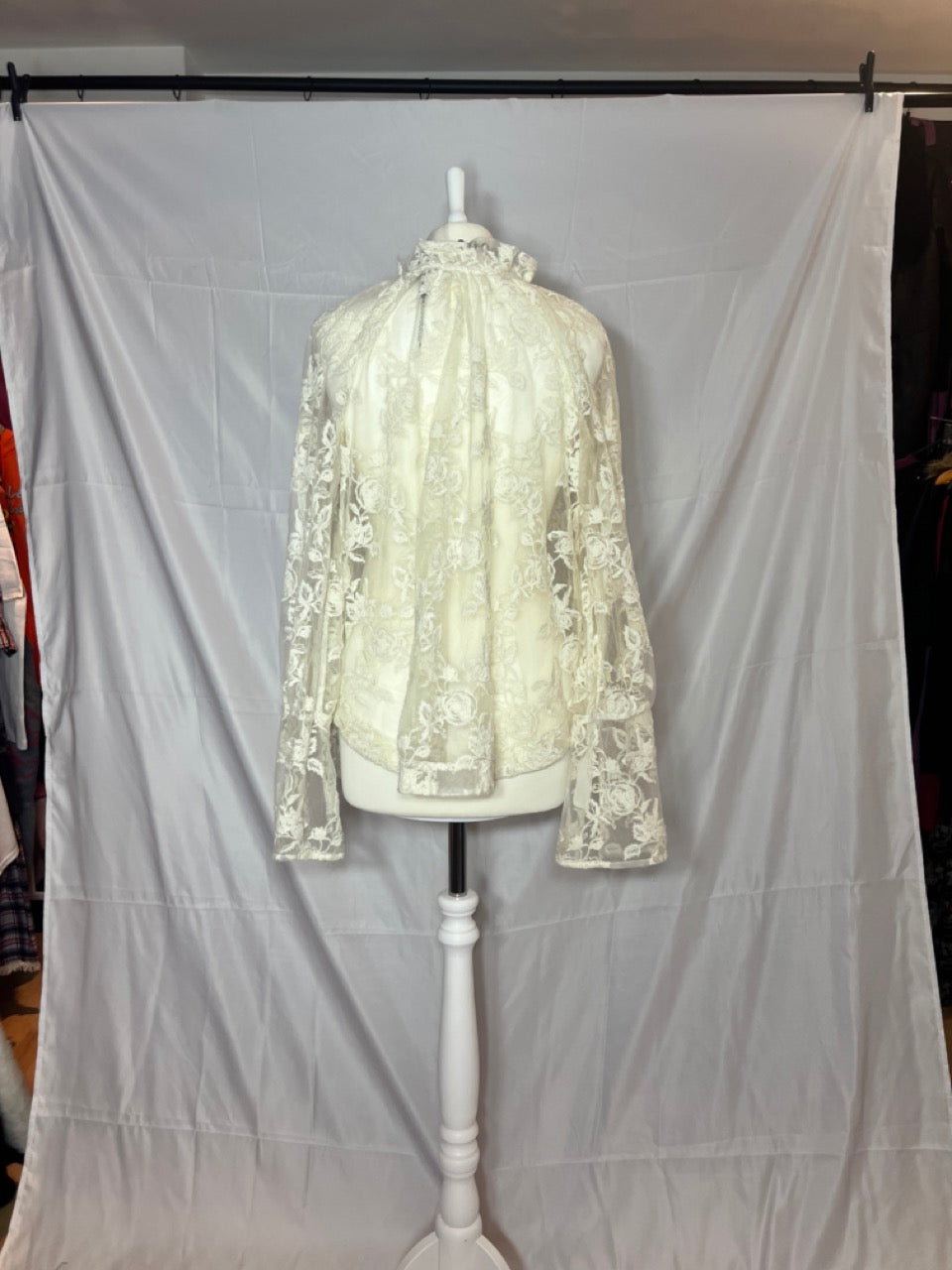 Ann Demeulemeester White Lace Long Sleeve Shirt